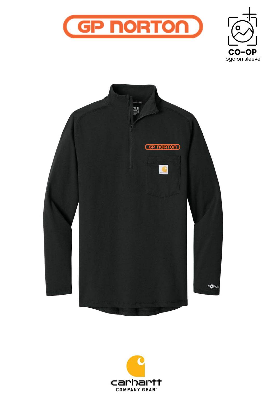 Carhartt Force® 1/4-Zip Long Sleeve T-Shirt - G P NORTON