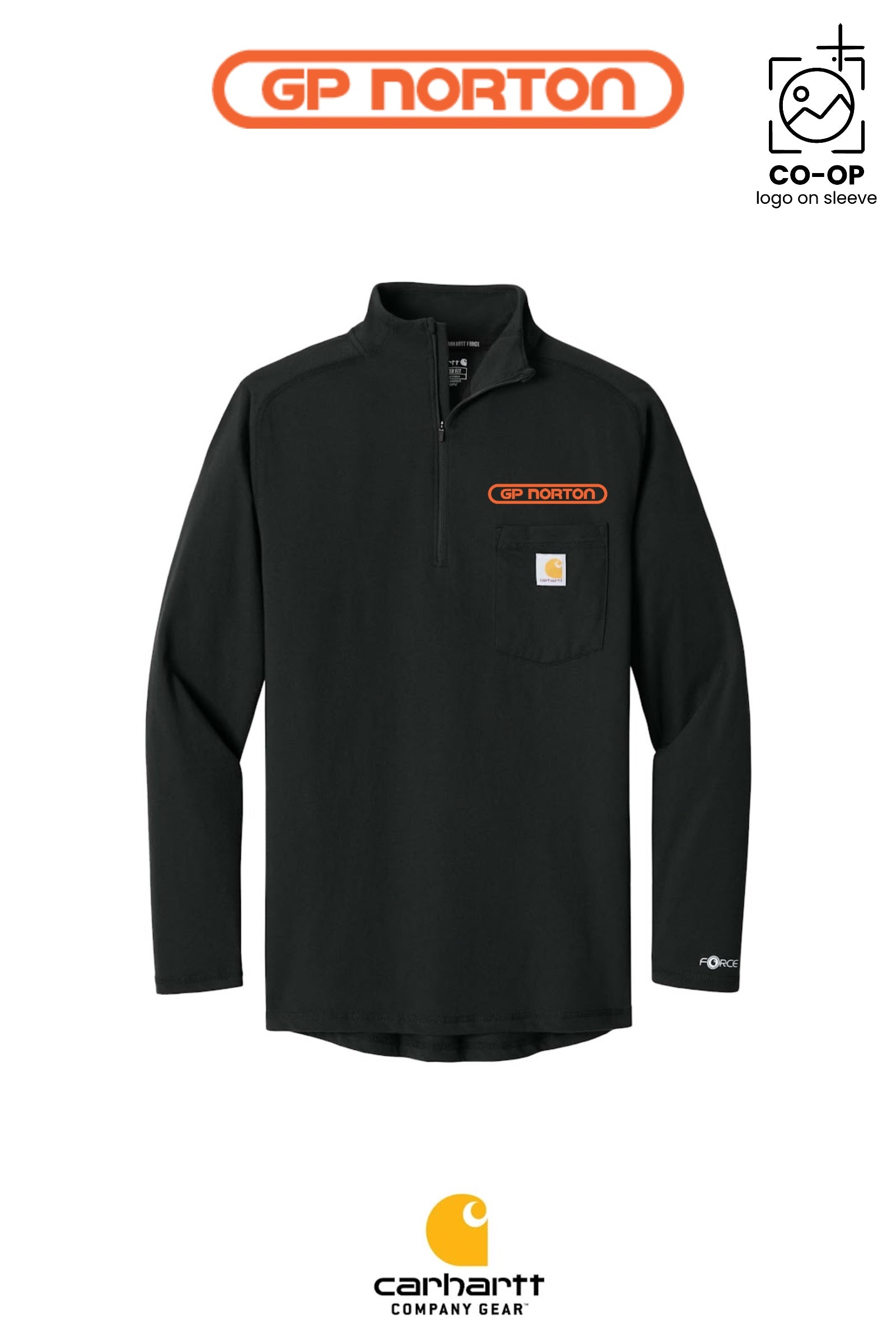 Carhartt Force® 1/4-Zip Long Sleeve T-Shirt - G P NORTON