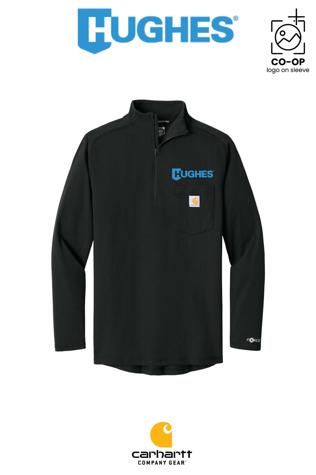 Carhartt Force® 1/4-Zip Long Sleeve T-Shirt - HUGHES SUPPLY
