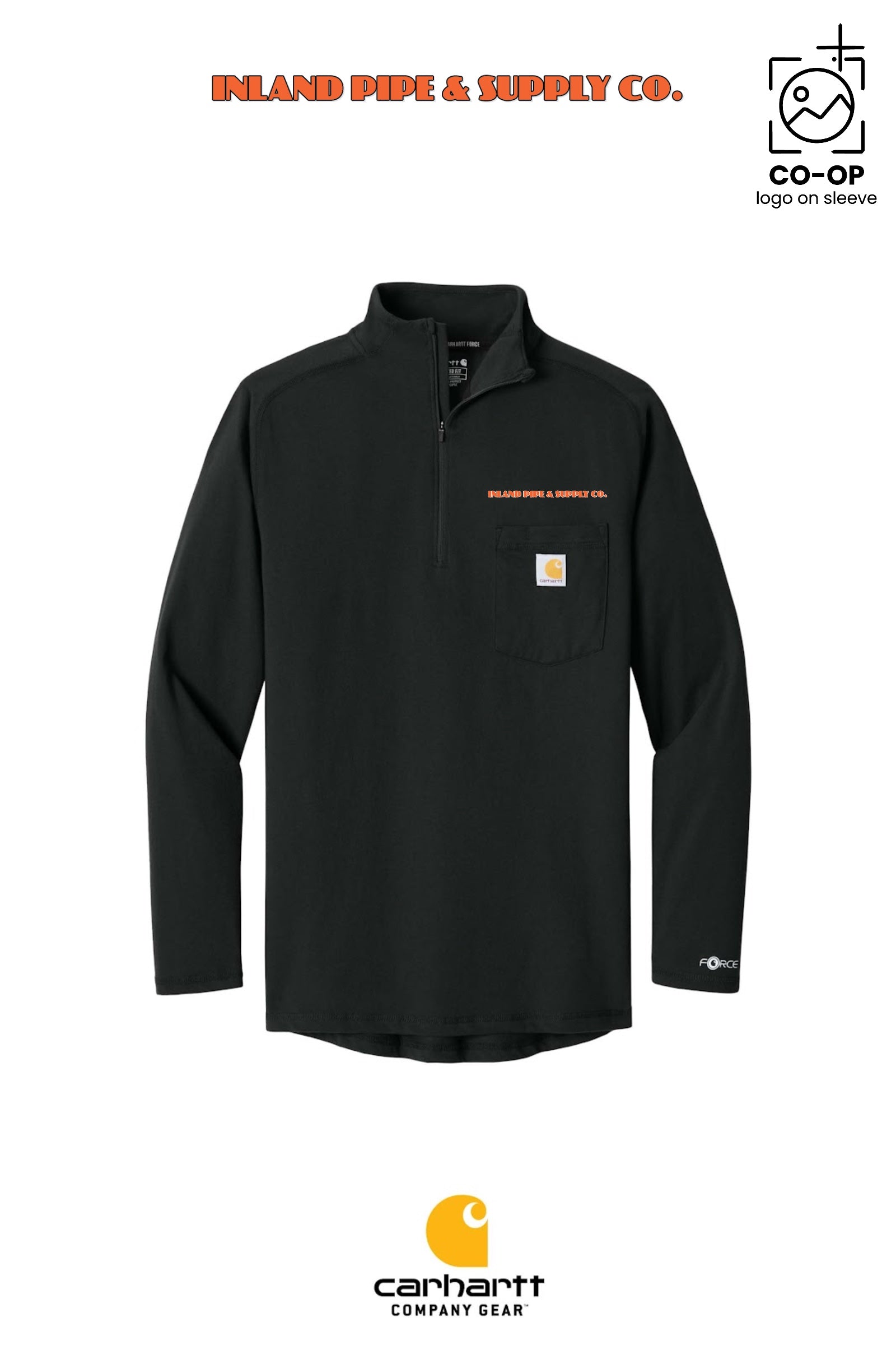 Carhartt Force® 1/4-Zip Long Sleeve T-Shirt - INLAND PIPE AND SUPPLY