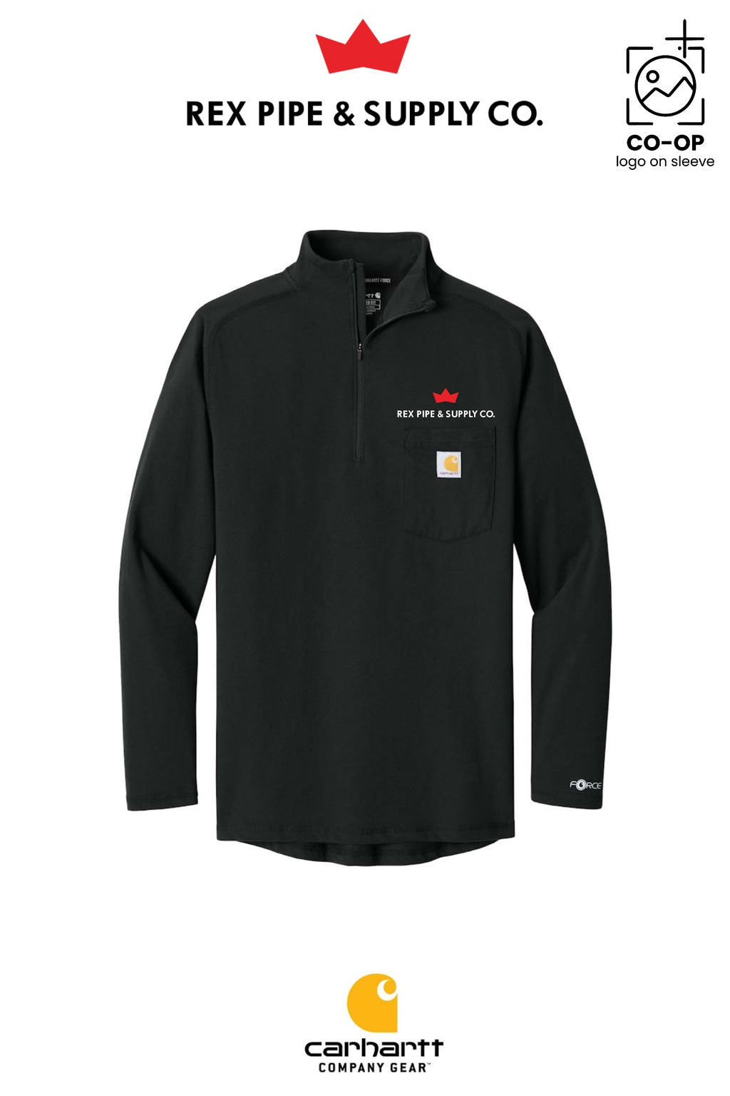 Carhartt Force® 1/4-Zip Long Sleeve T-Shirt - REX PIPE AND SUPPLY