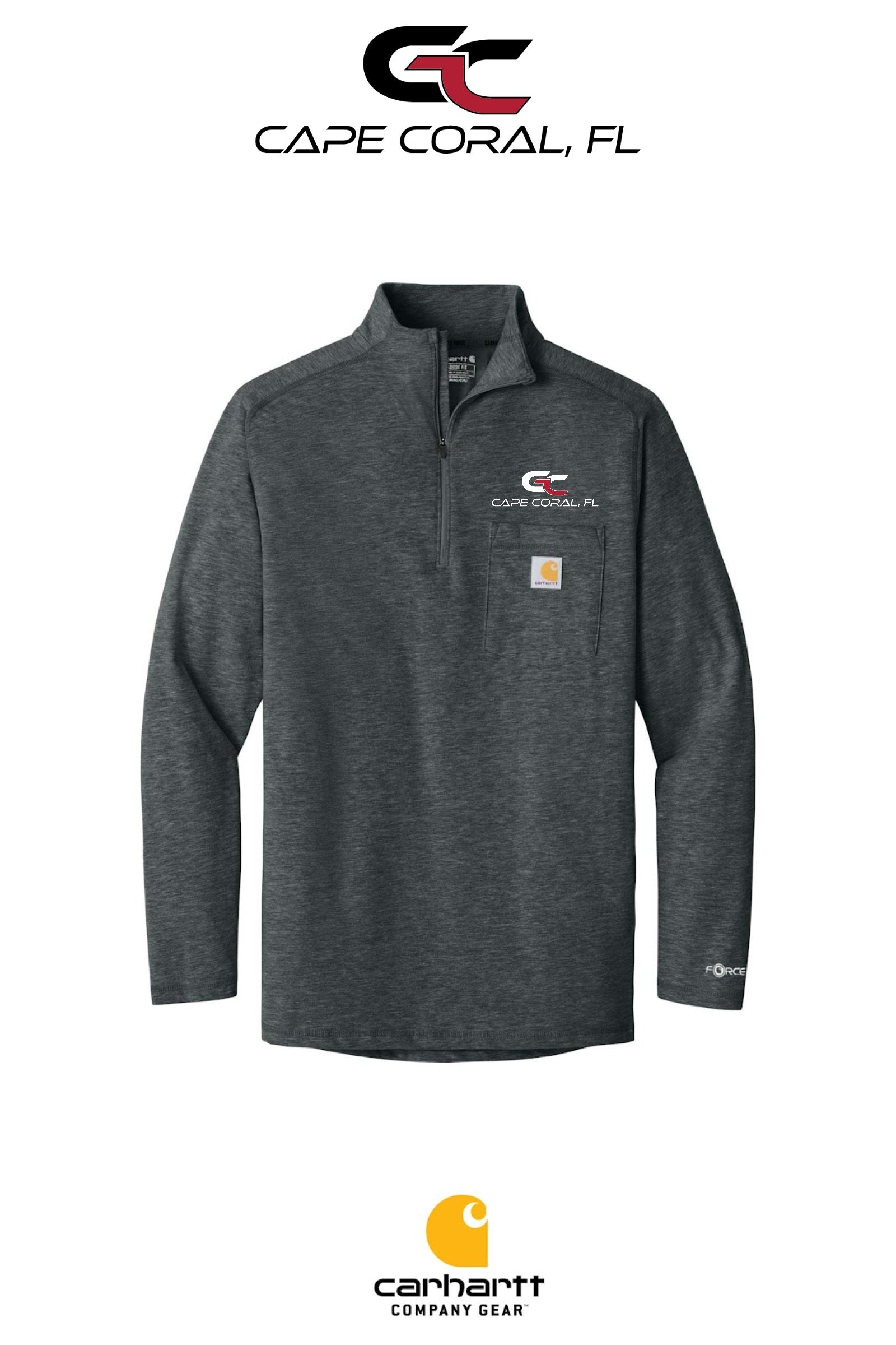 Carhartt Force® 1/4-Zip Long Sleeve T-Shirt - GORMAN CO - CAPE CORAL