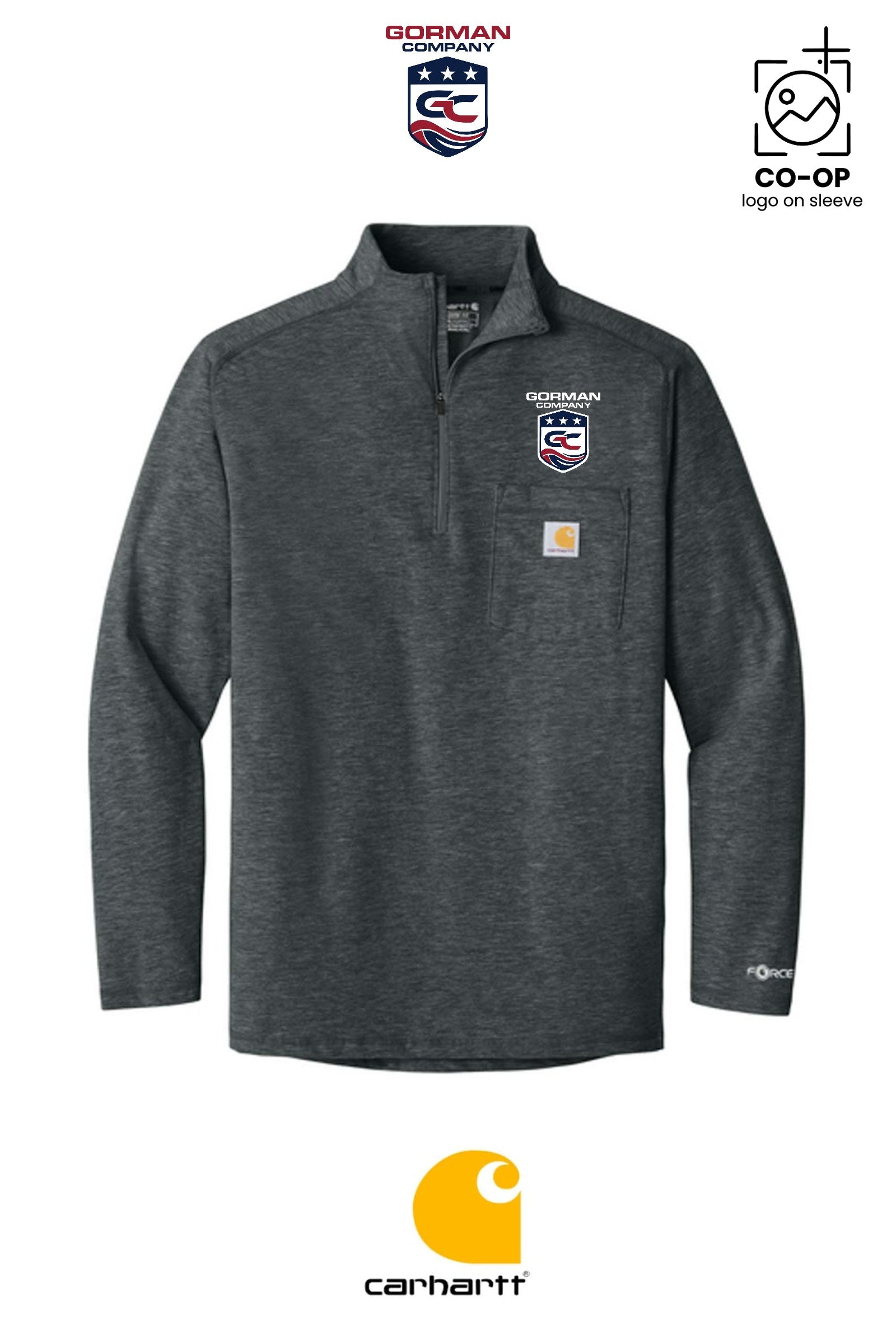 Carhartt Force® 1/4-Zip Long Sleeve T-Shirt - GORMAN CO - PANAMA CITY