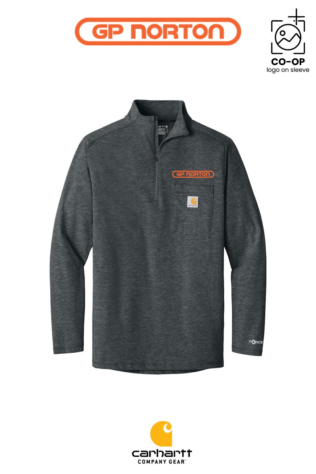 Carhartt Force® 1/4-Zip Long Sleeve T-Shirt - G P NORTON