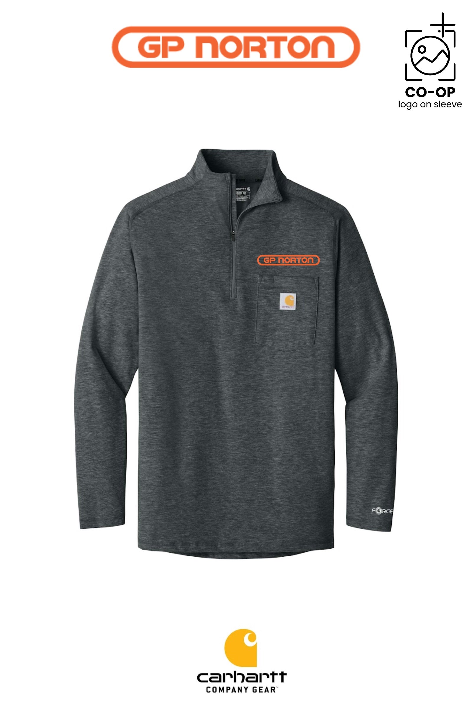 Carhartt Force® 1/4-Zip Long Sleeve T-Shirt - G P NORTON