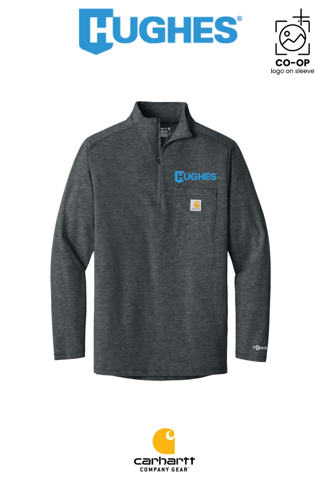 Carhartt Force® 1/4-Zip Long Sleeve T-Shirt - HUGHES SUPPLY