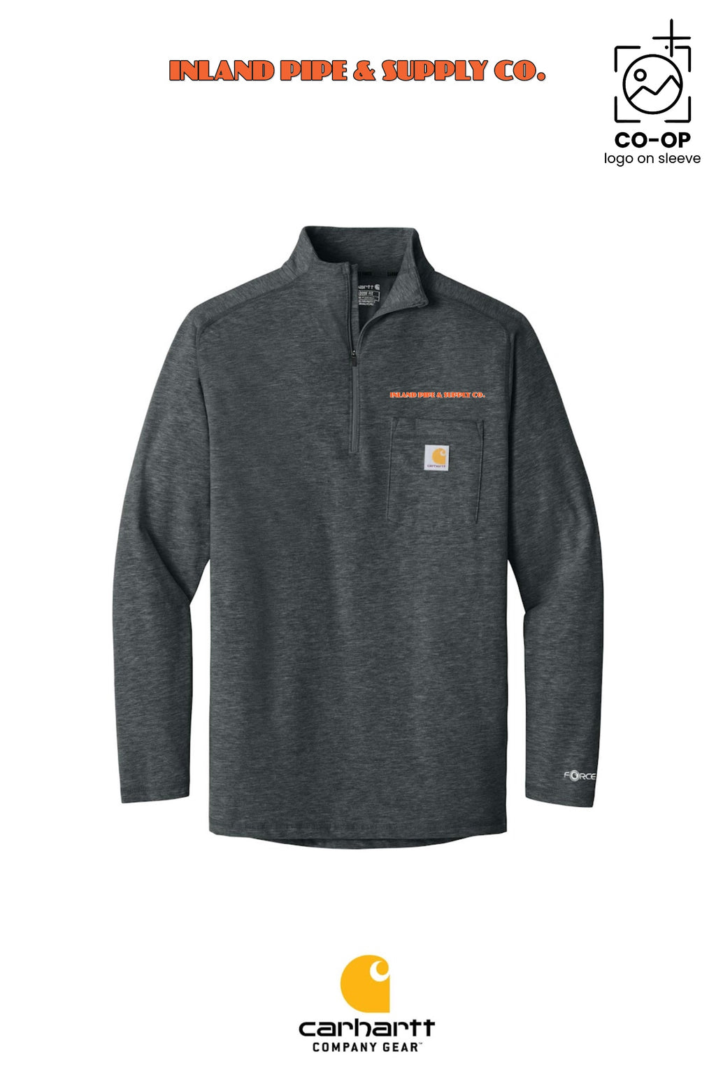 Carhartt Force® 1/4-Zip Long Sleeve T-Shirt - INLAND PIPE AND SUPPLY