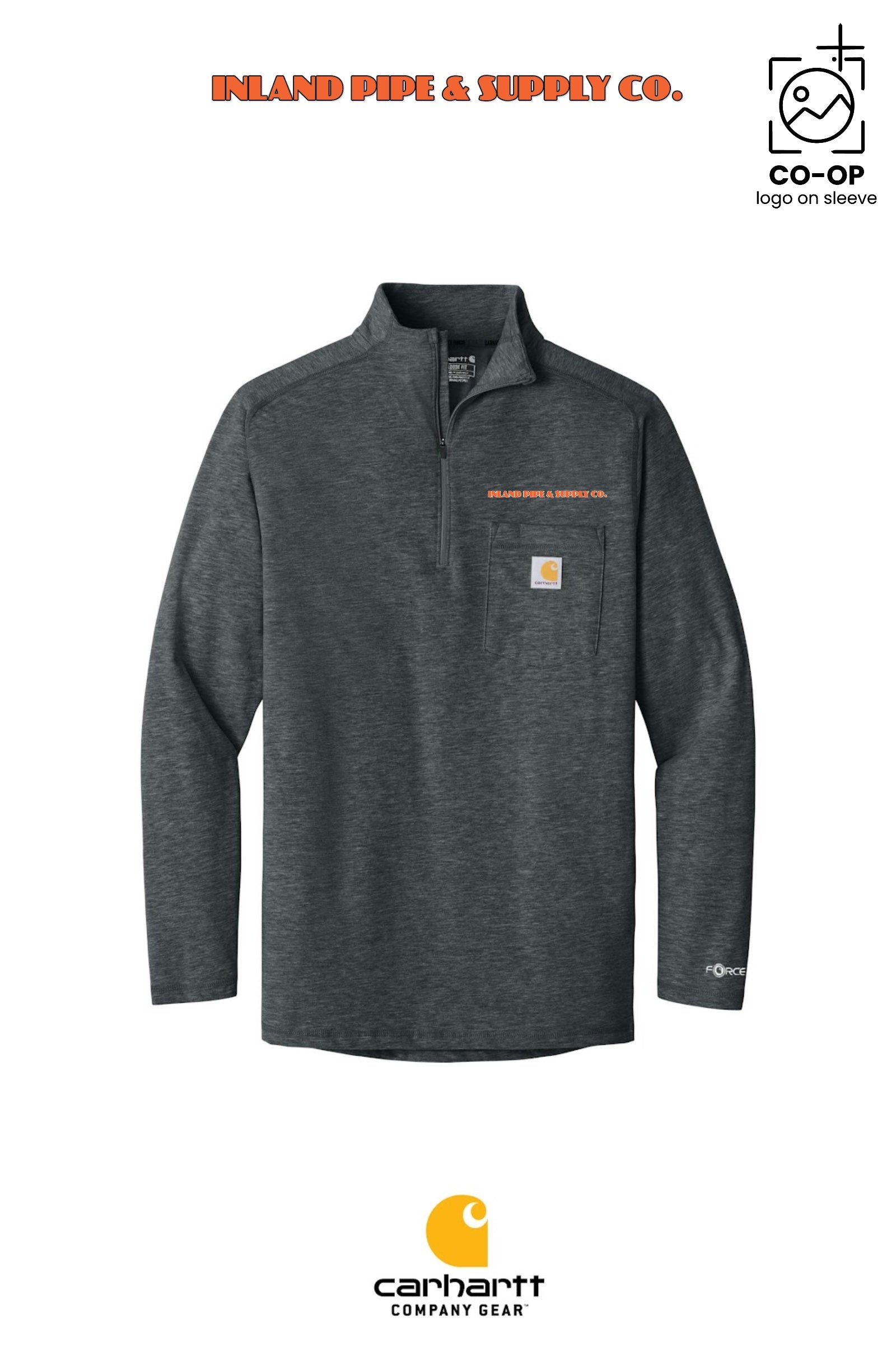 Carhartt Force® 1/4-Zip Long Sleeve T-Shirt - INLAND PIPE AND SUPPLY