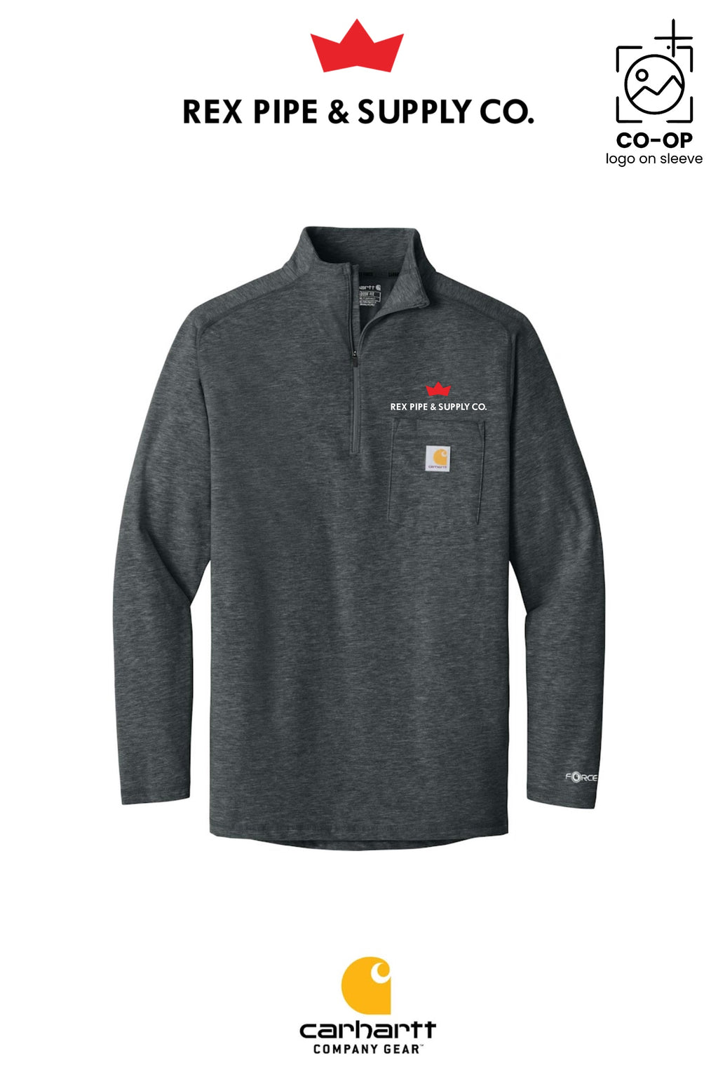 Carhartt Force® 1/4-Zip Long Sleeve T-Shirt - REX PIPE AND SUPPLY