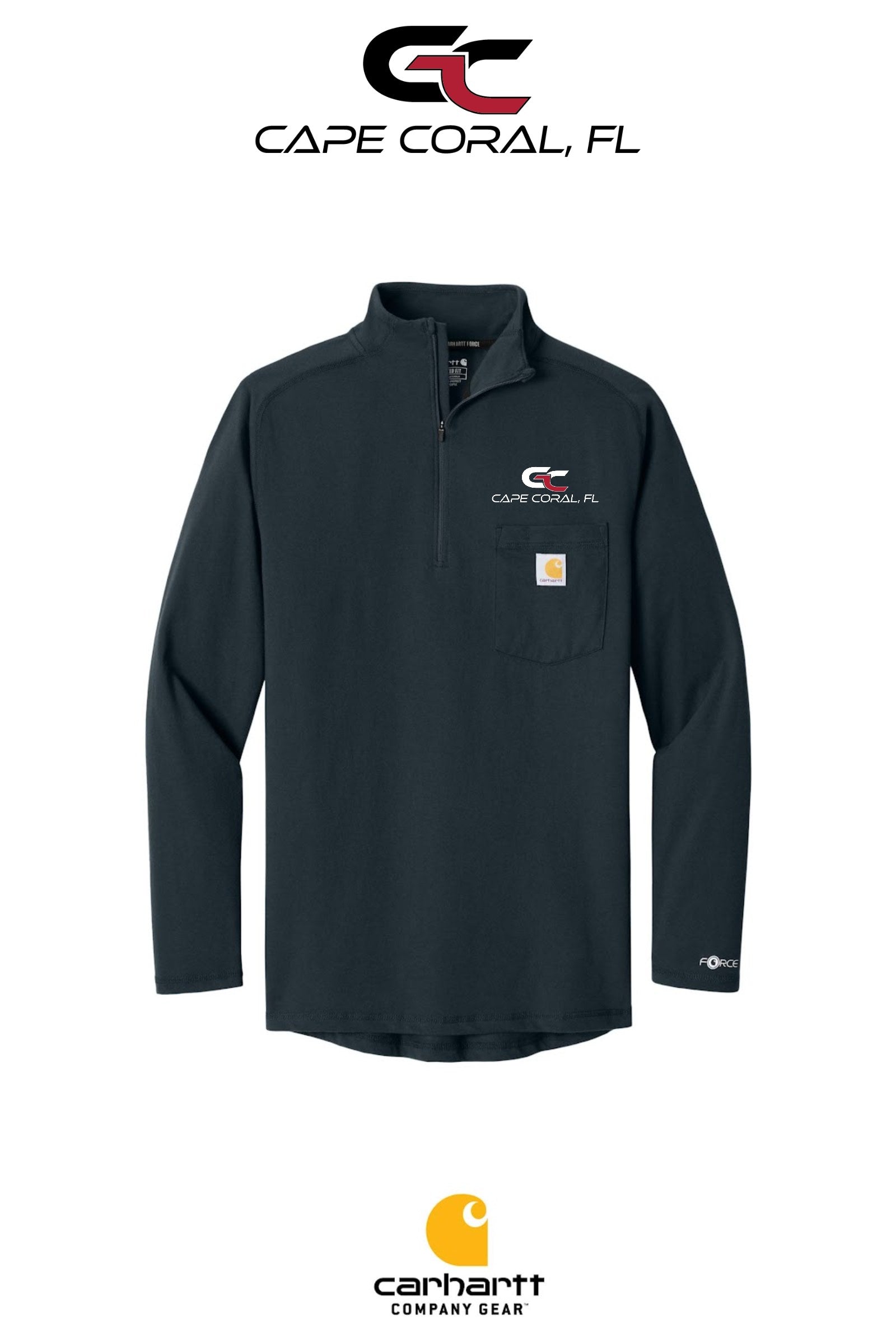 Carhartt Force® 1/4-Zip Long Sleeve T-Shirt - GORMAN CO - CAPE CORAL