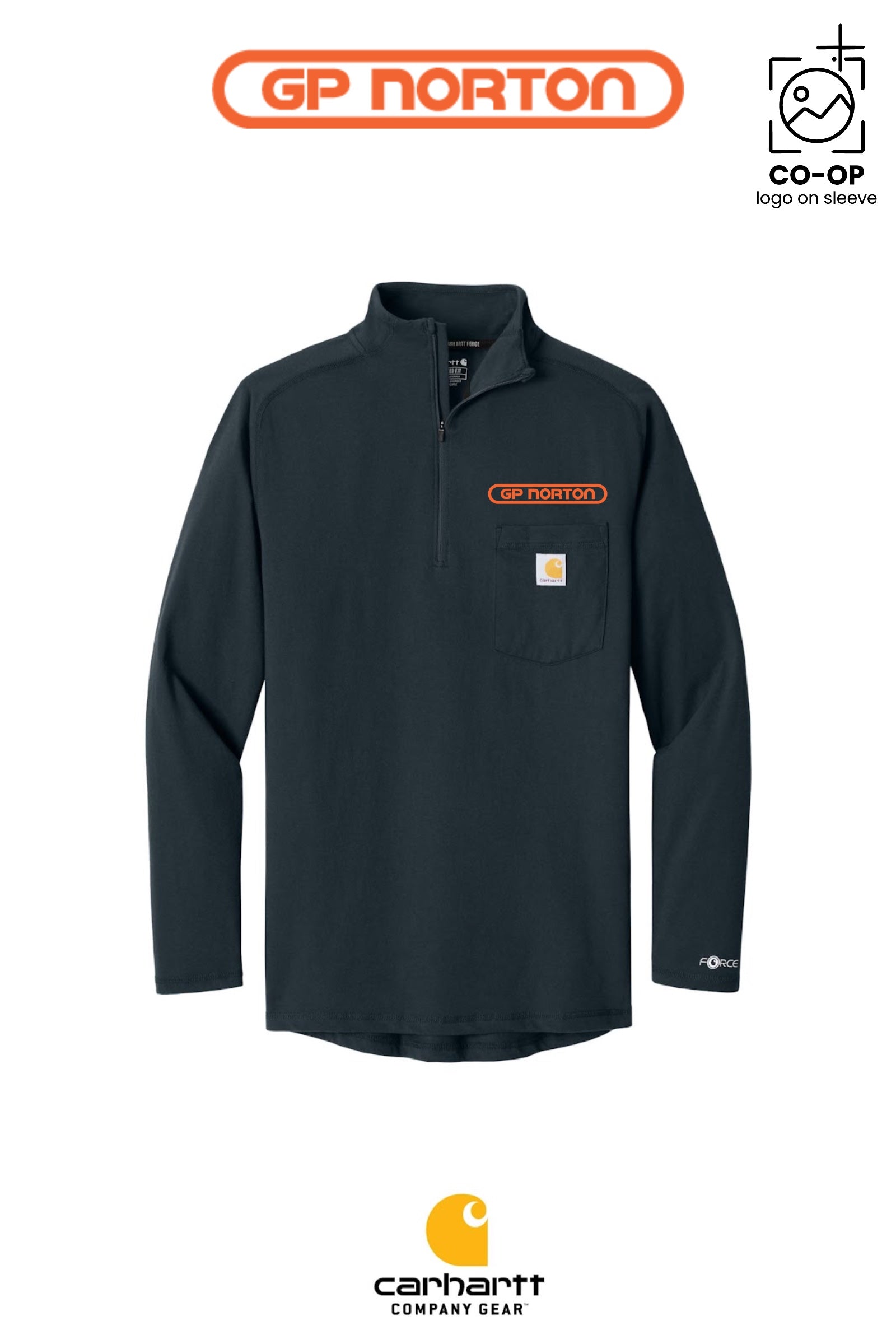 Carhartt Force® 1/4-Zip Long Sleeve T-Shirt - G P NORTON