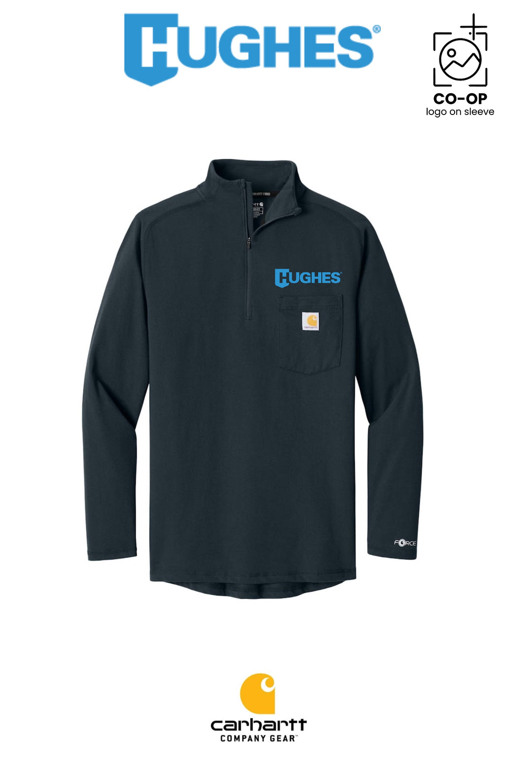 Carhartt Force® 1/4-Zip Long Sleeve T-Shirt - HUGHES SUPPLY