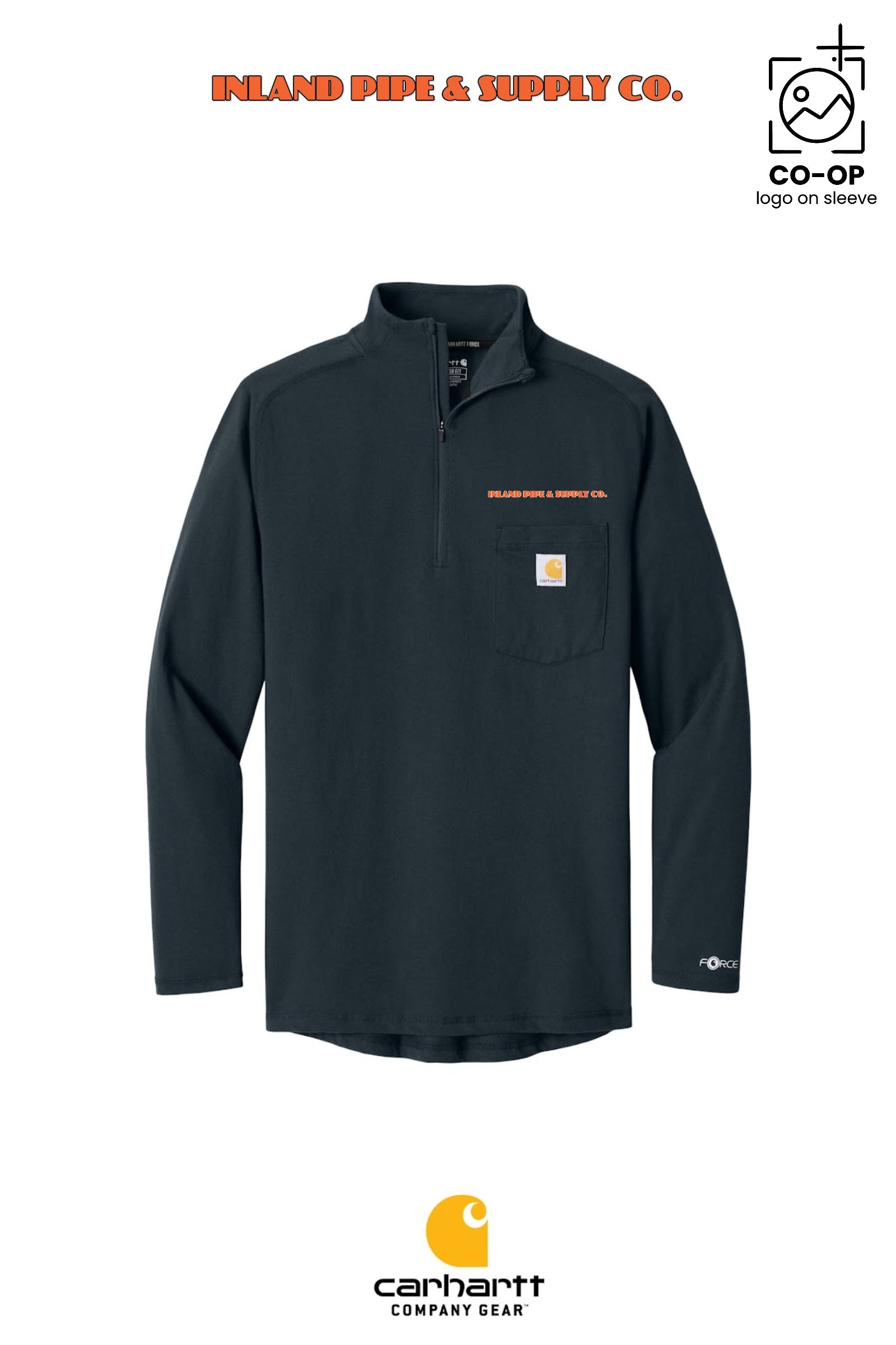 Carhartt Force® 1/4-Zip Long Sleeve T-Shirt - INLAND PIPE AND SUPPLY