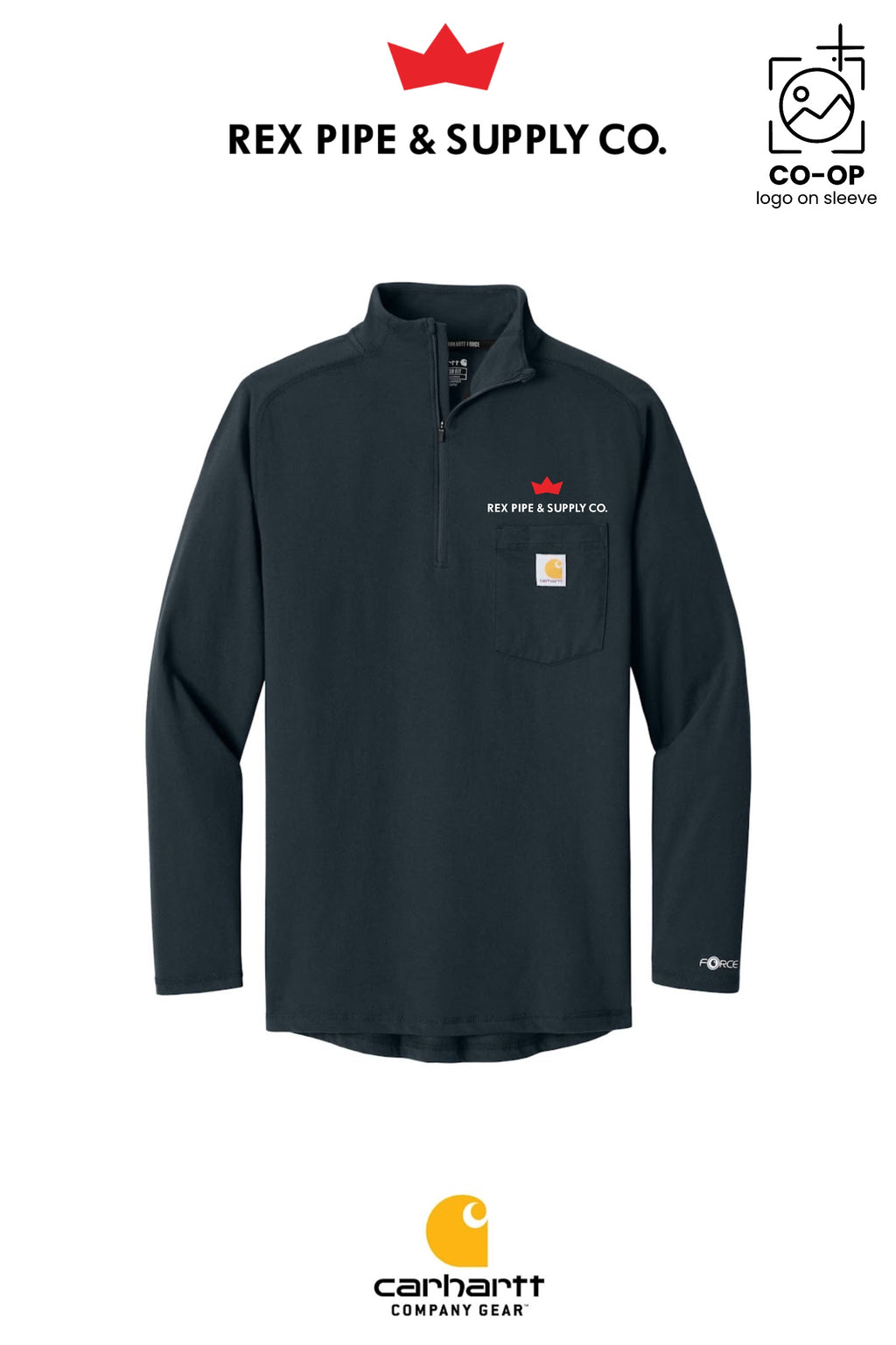 Carhartt Force® 1/4-Zip Long Sleeve T-Shirt - REX PIPE AND SUPPLY