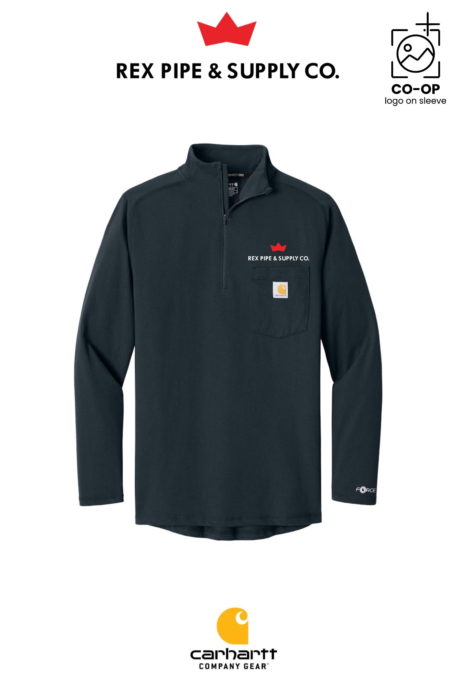 Carhartt Force® 1/4-Zip Long Sleeve T-Shirt - REX PIPE AND SUPPLY