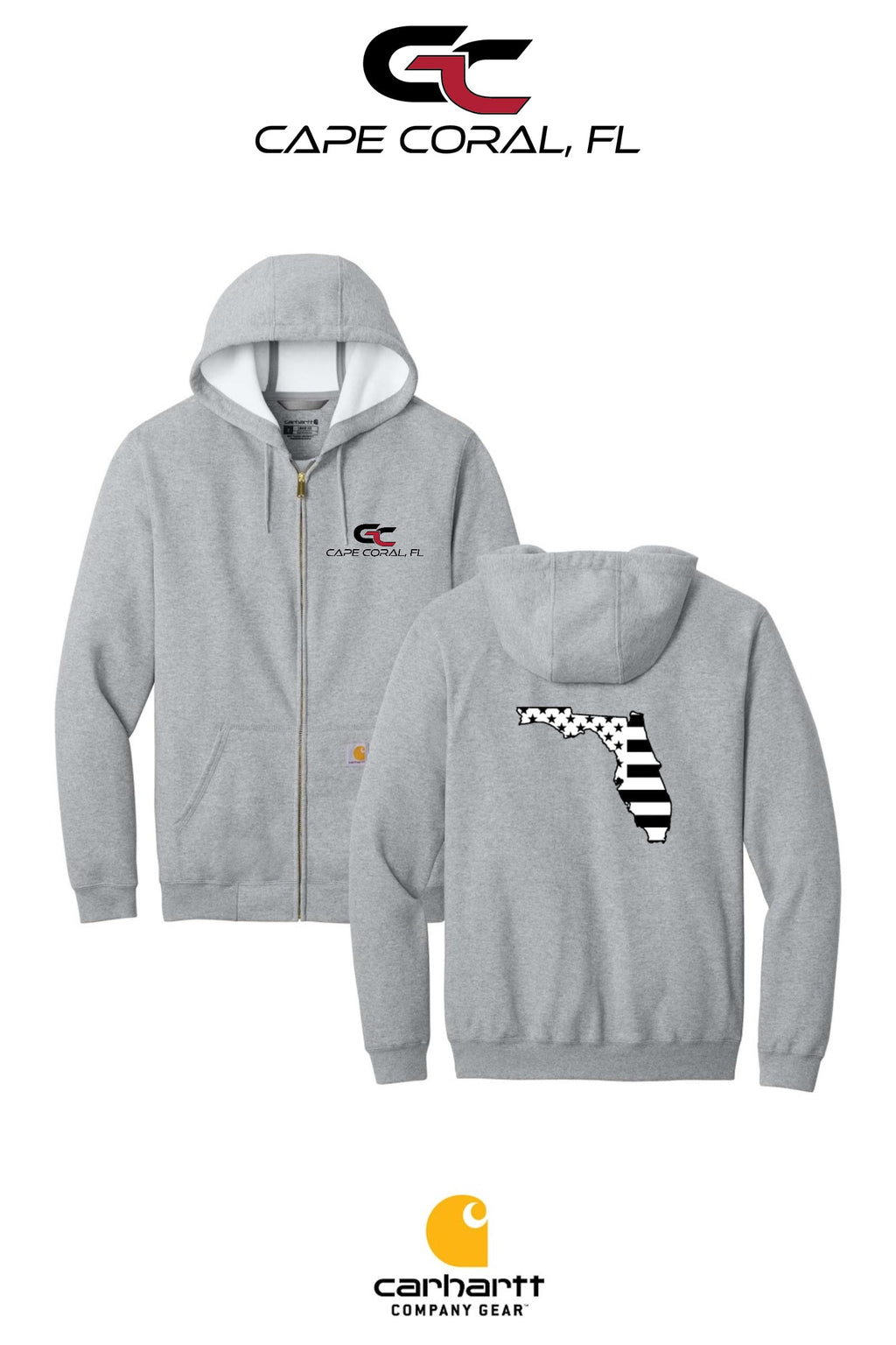 Carhartt® Midweight Hooded Zip-Front Sweatshirt - GORMAN CO - CAPE CORAL