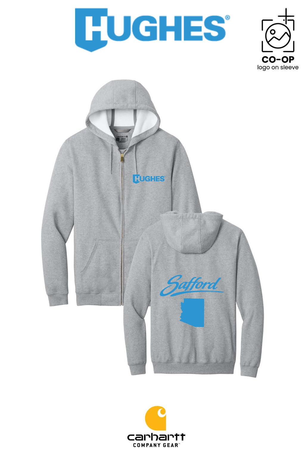 Carhartt® Midweight Hooded Zip-Front Sweatshirt - HUGHES SUPPLY - SAFFORD