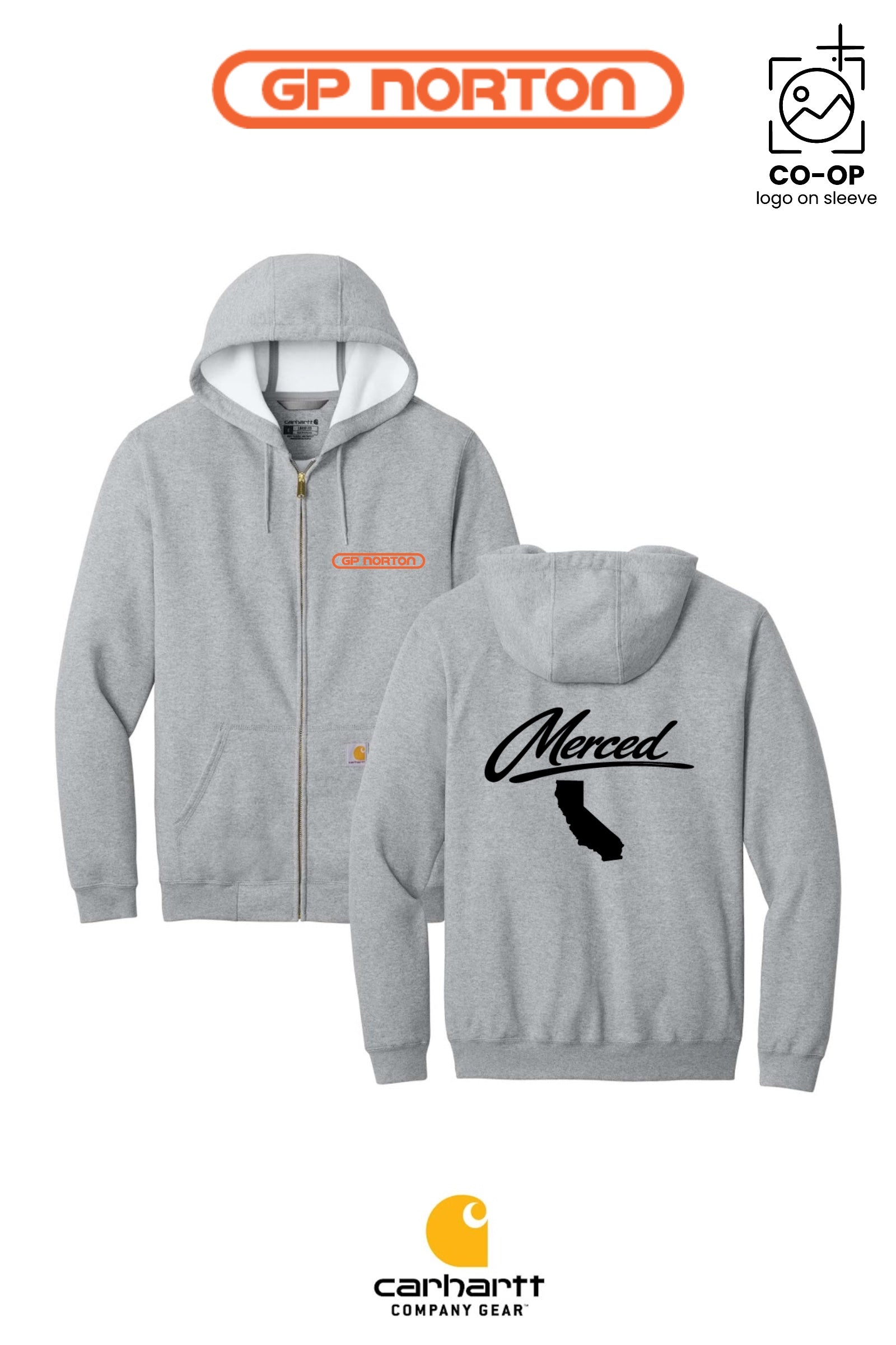 Carhartt® Midweight Hooded Zip-Front Sweatshirt - G P NORTON - MERCED