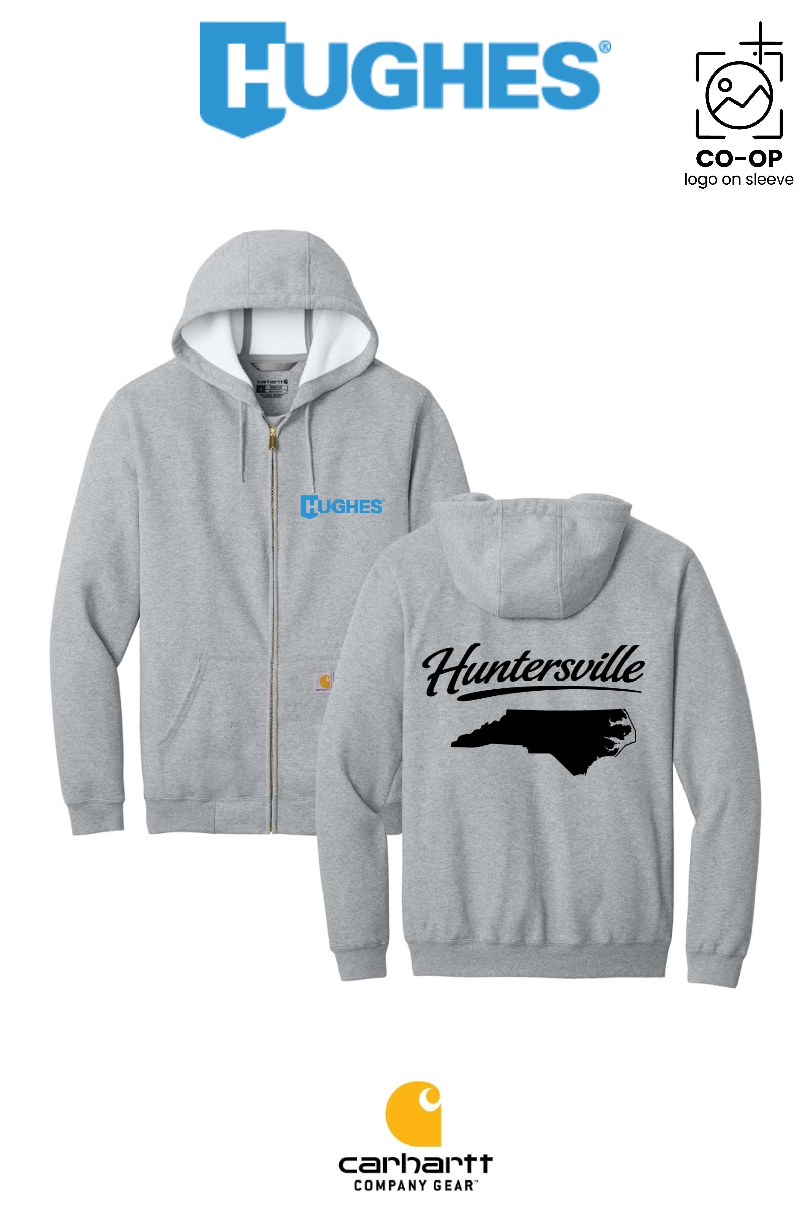 Carhartt® Midweight Hooded Zip-Front Sweatshirt - HUGHES SUPPLY - HUNTERSVILLE