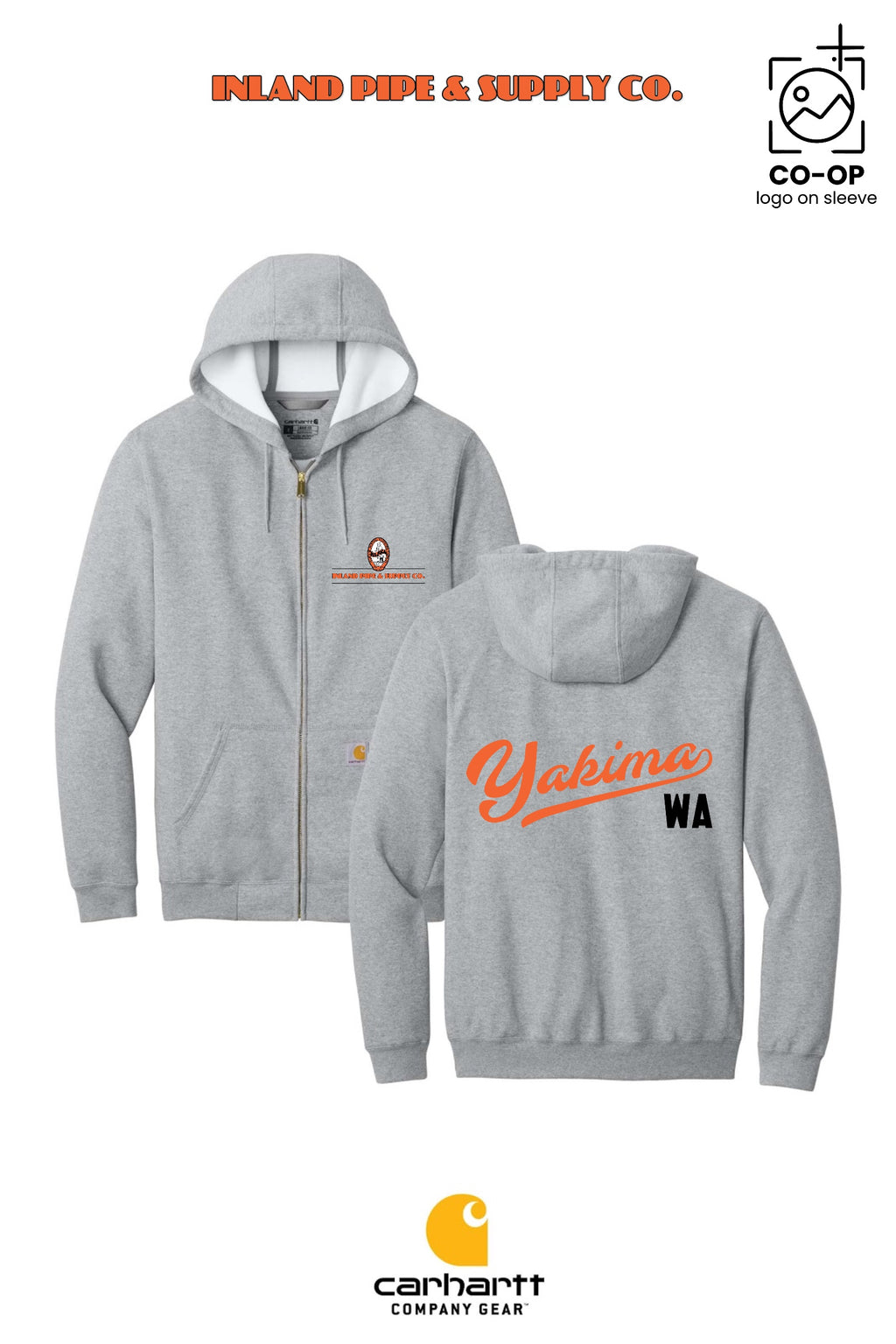 Carhartt® Midweight Hooded Zip-Front Sweatshirt - INLAND PIPE AND SUPPLY - YAKIMA