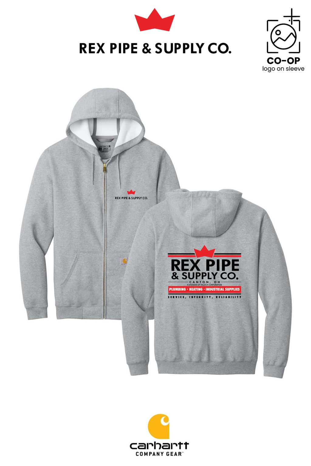 Carhartt® Midweight Hooded Zip-Front Sweatshirt - REX PIPE AND SUPPLY - CANTON