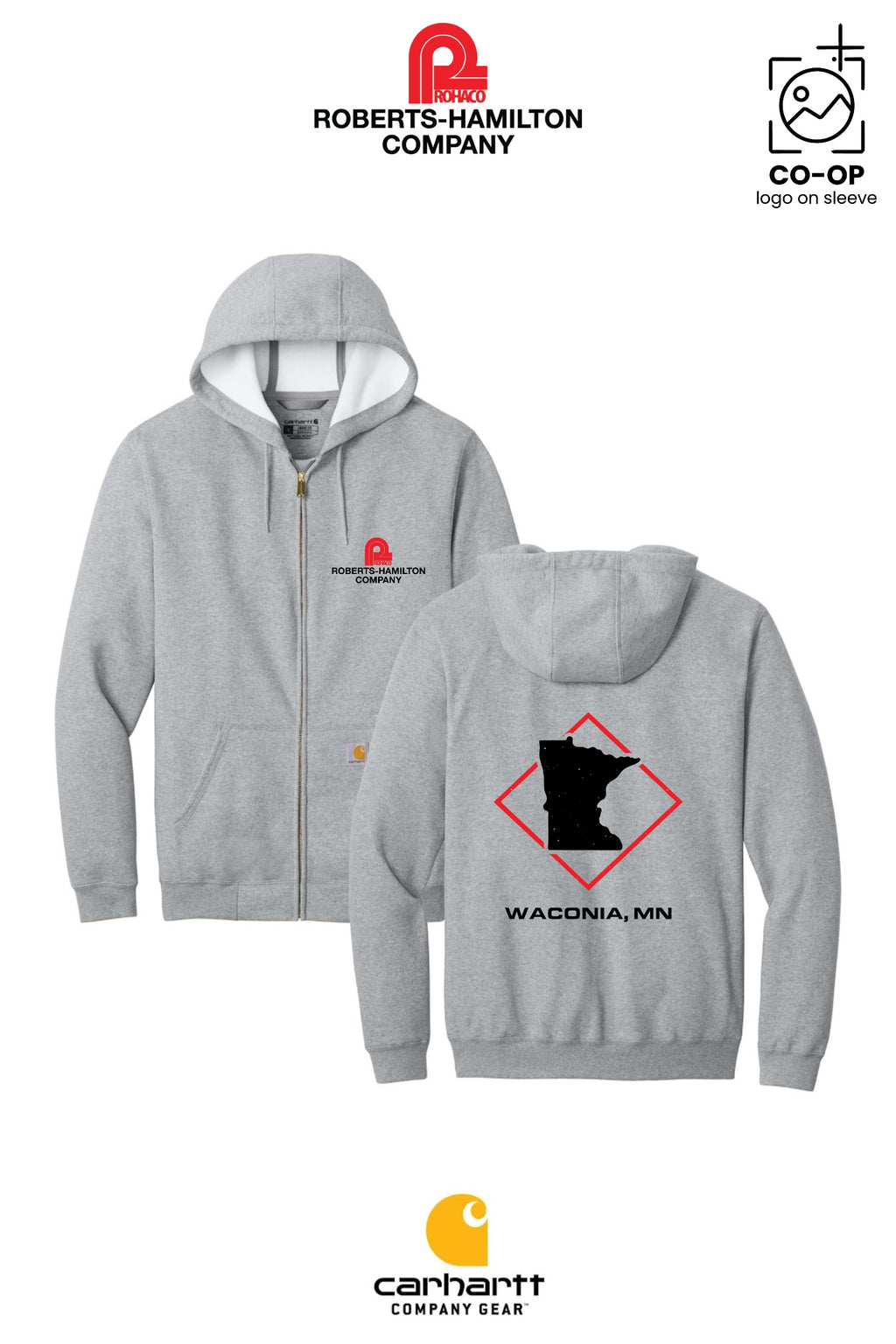 Carhartt® Midweight Hooded Zip-Front Sweatshirt - ROBERTS-HAMILTON - WACONIA
