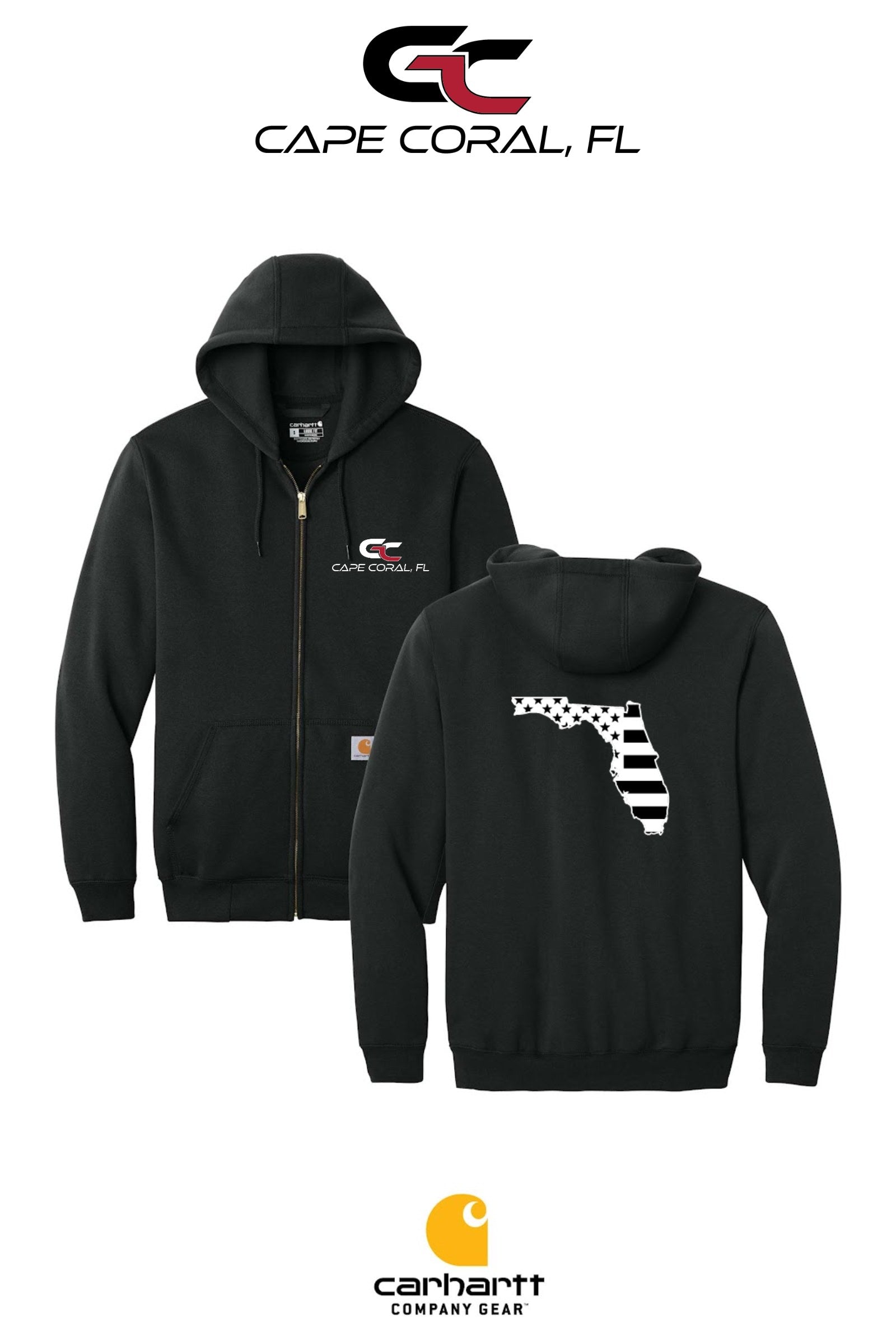 Carhartt® Midweight Hooded Zip-Front Sweatshirt - GORMAN CO - CAPE CORAL