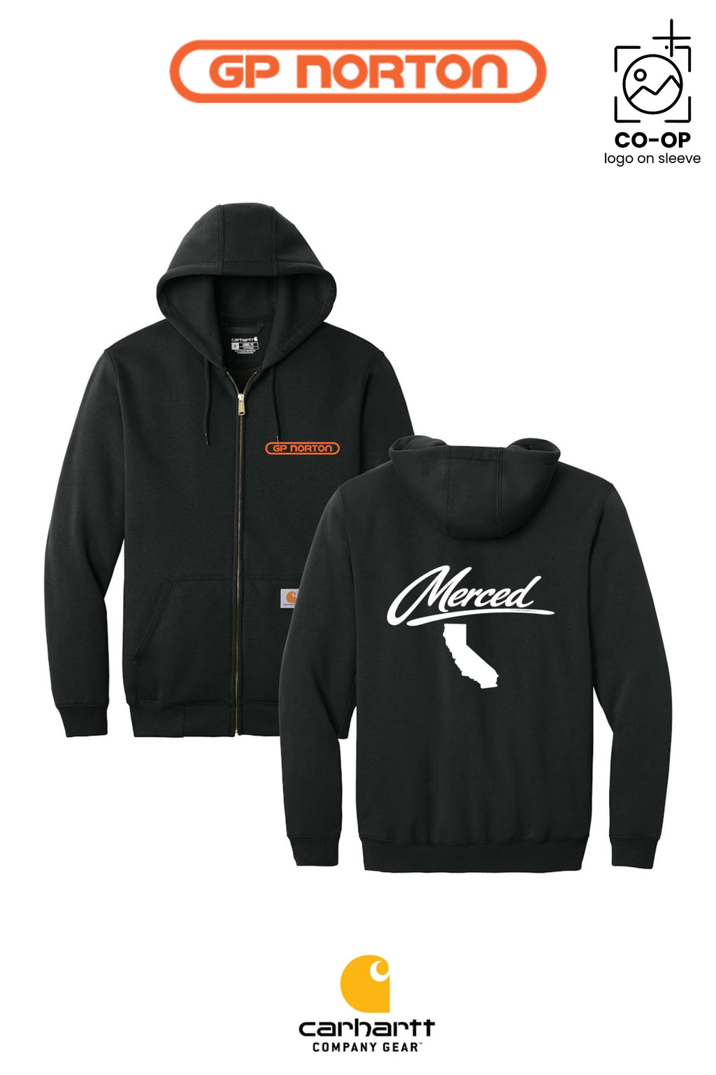 Carhartt® Midweight Hooded Zip-Front Sweatshirt - G P NORTON - MERCED