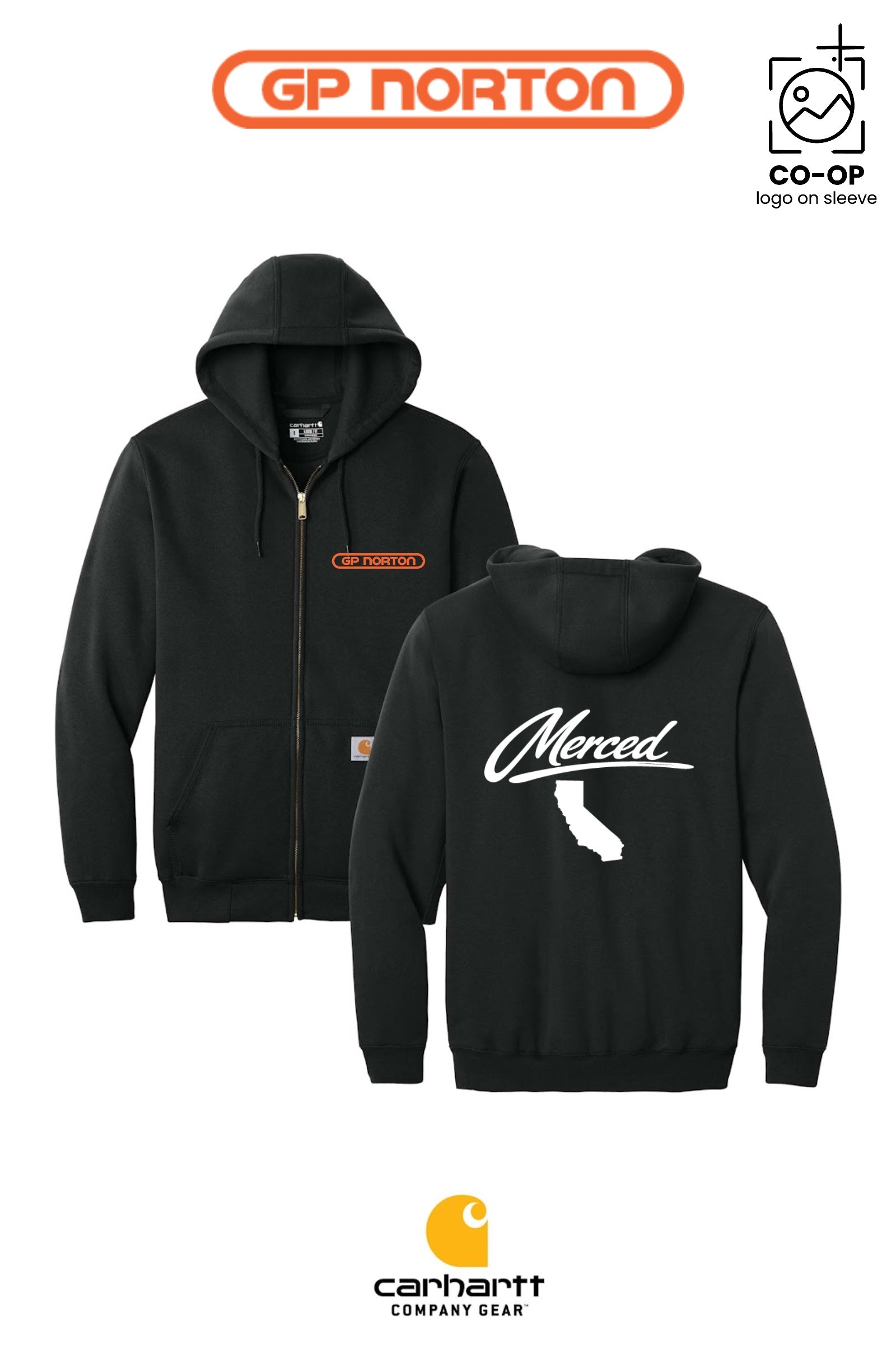 Carhartt® Midweight Hooded Zip-Front Sweatshirt - G P NORTON - MERCED