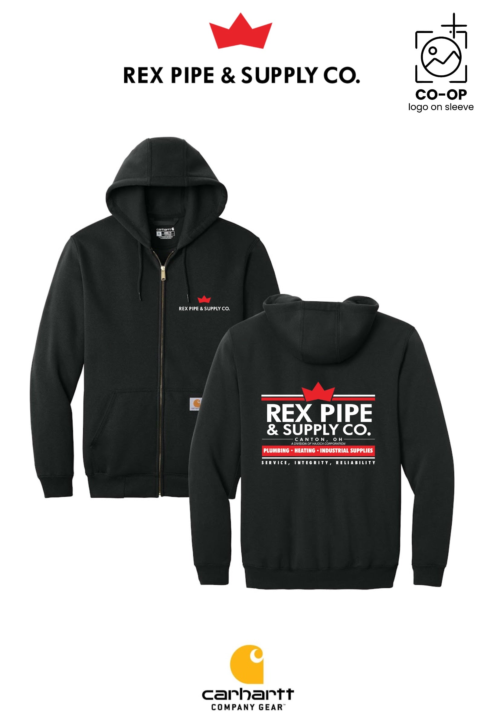 Carhartt® Midweight Hooded Zip-Front Sweatshirt - REX PIPE AND SUPPLY - CANTON