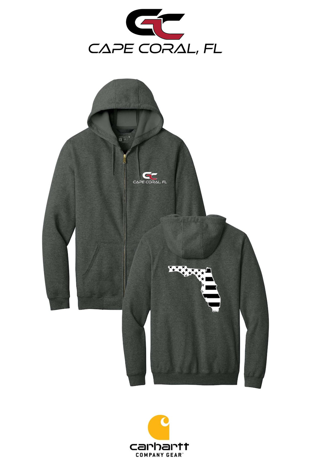 Carhartt® Midweight Hooded Zip-Front Sweatshirt - GORMAN CO - CAPE CORAL