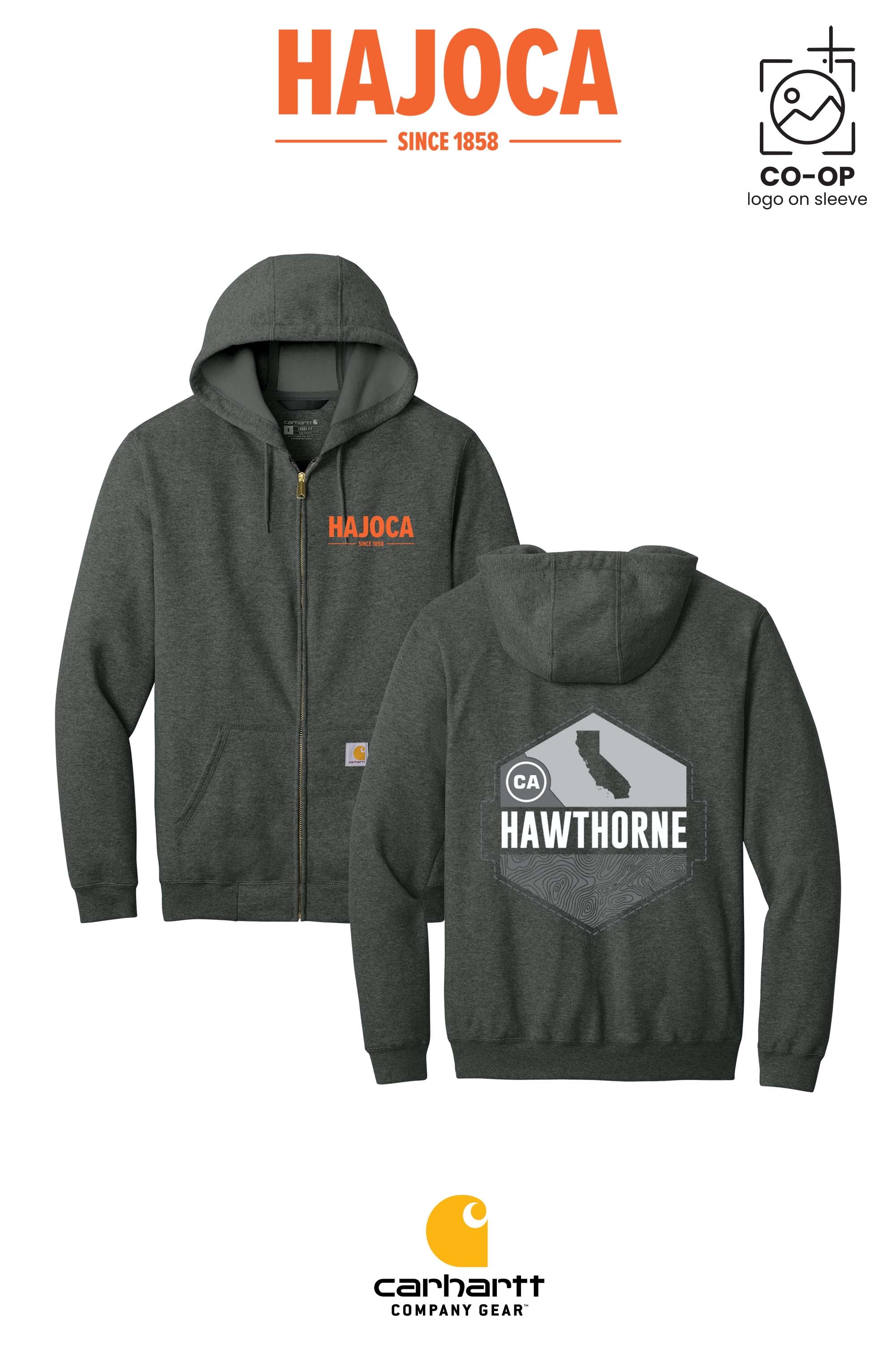 Carhartt® Midweight Hooded Zip-Front Sweatshirt - HAJOCA - HAWTHORNE
