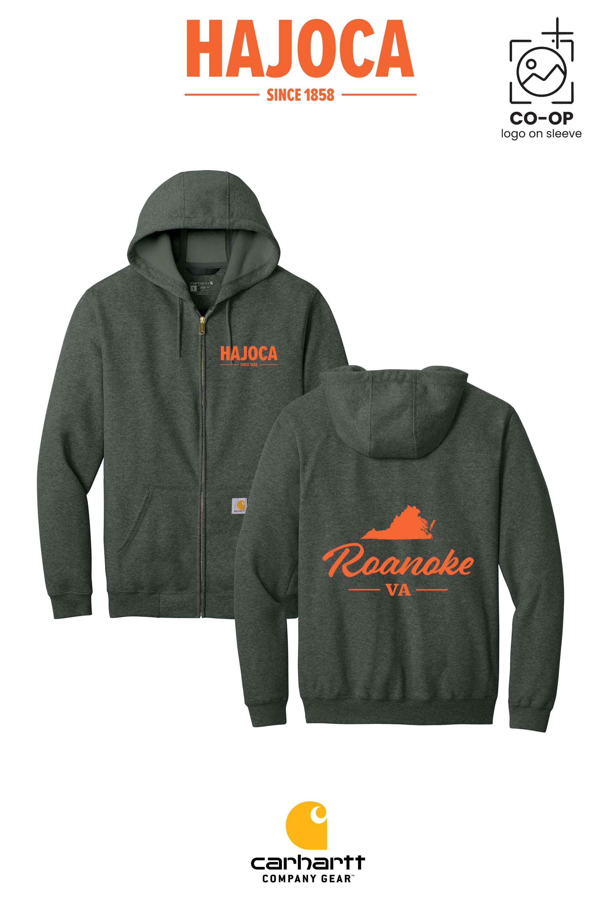 Carhartt® Midweight Hooded Zip-Front Sweatshirt - HAJOCA - ROANOKE
