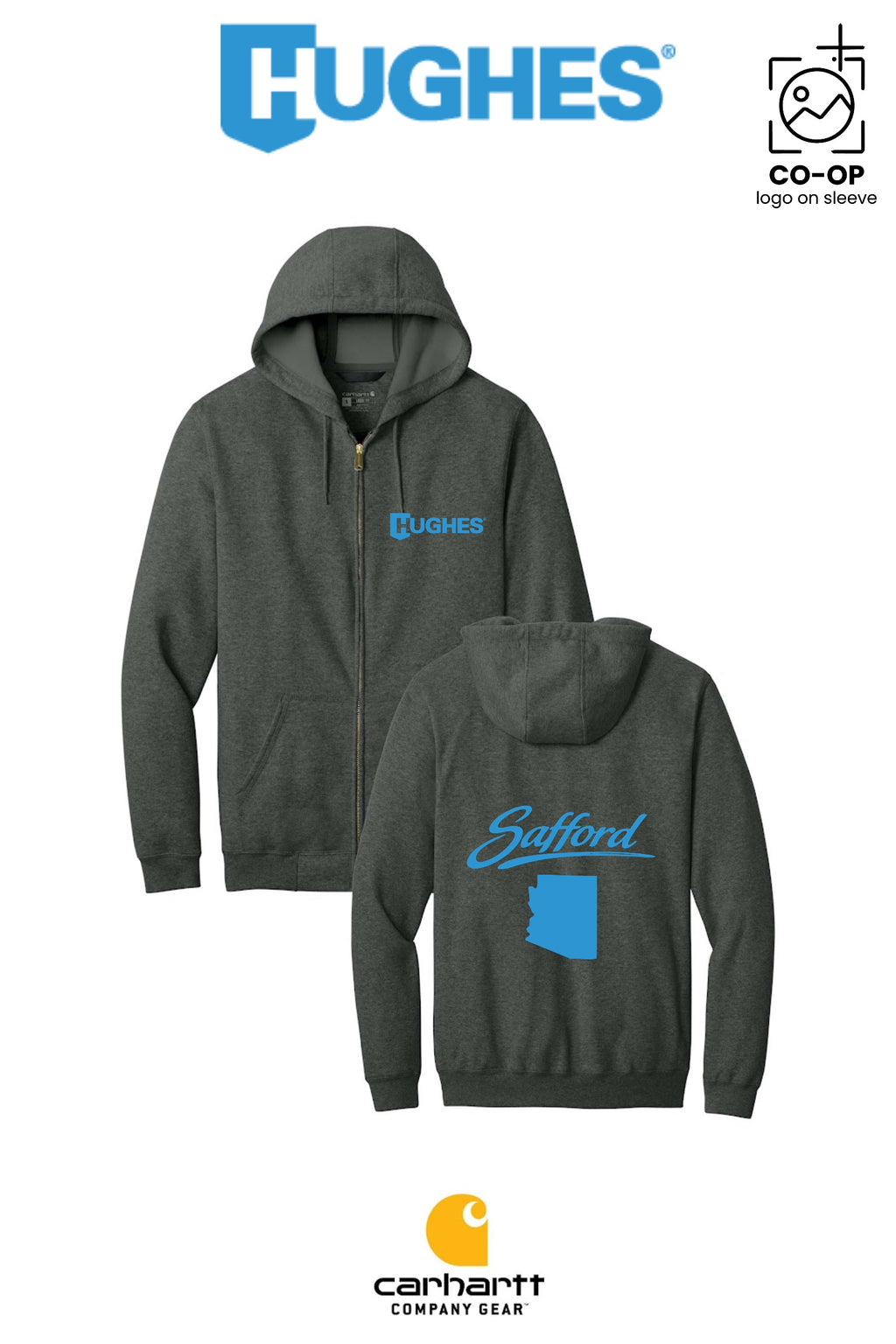 Carhartt® Midweight Hooded Zip-Front Sweatshirt - HUGHES SUPPLY - SAFFORD