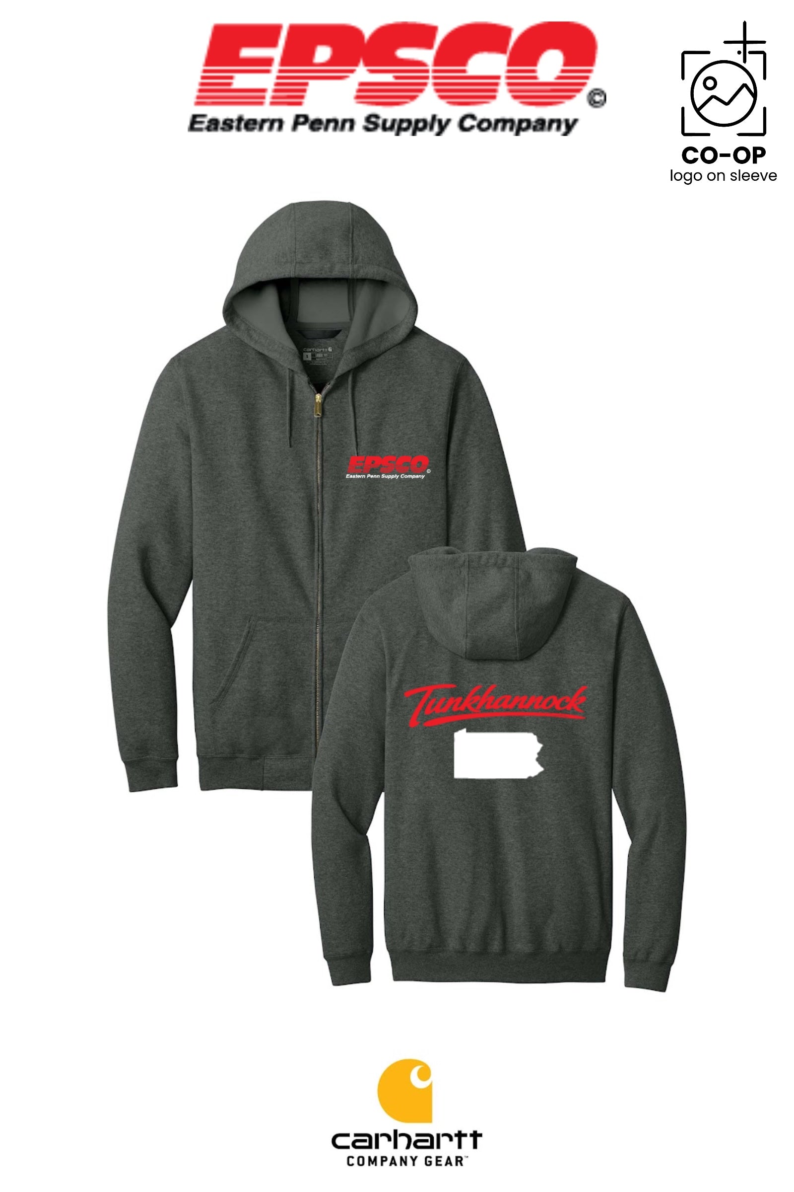 Carhartt® Midweight Hooded Zip-Front Sweatshirt - EPSCO - TUNKHANNOCK