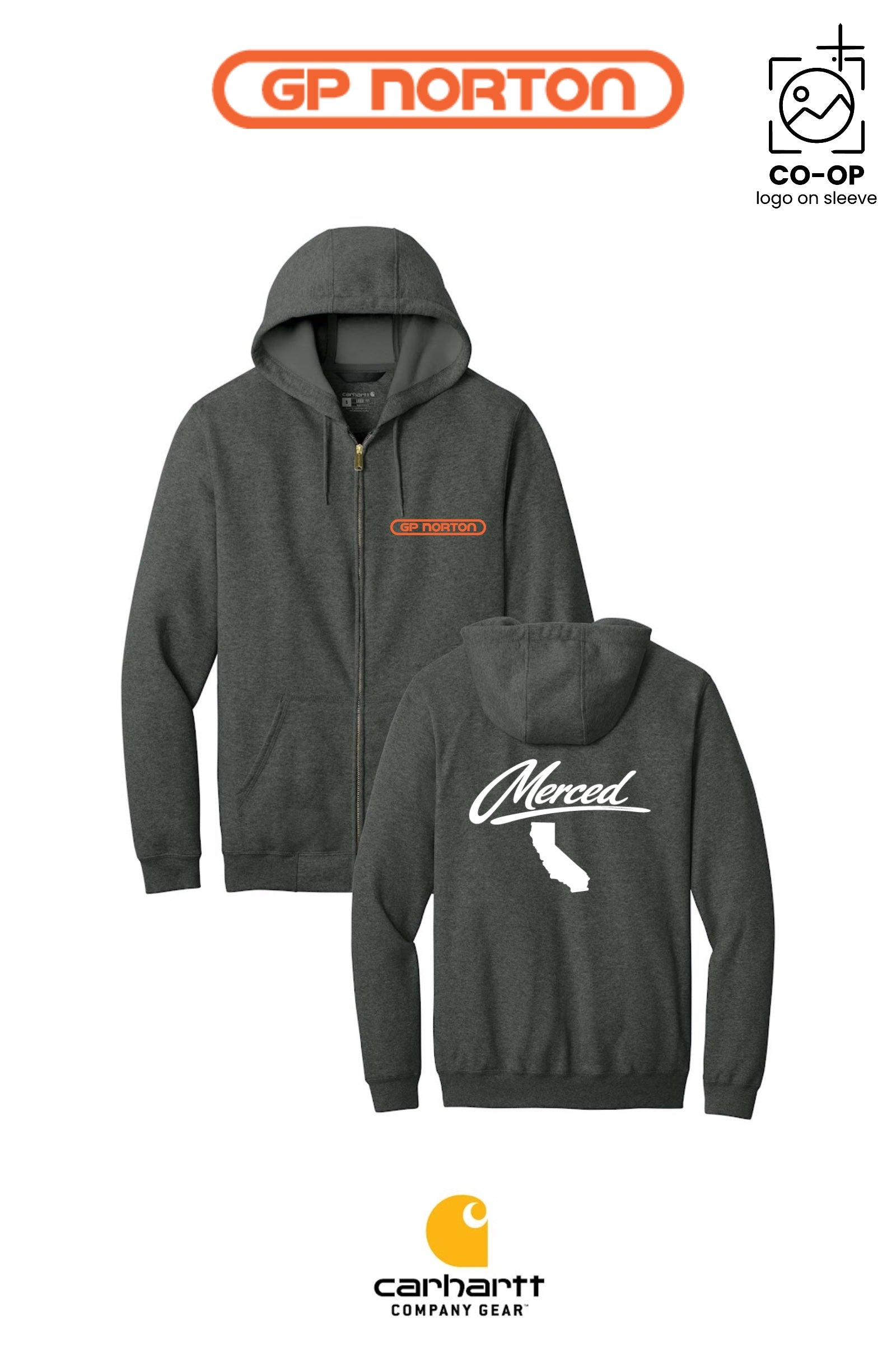 Carhartt® Midweight Hooded Zip-Front Sweatshirt - G P NORTON - MERCED