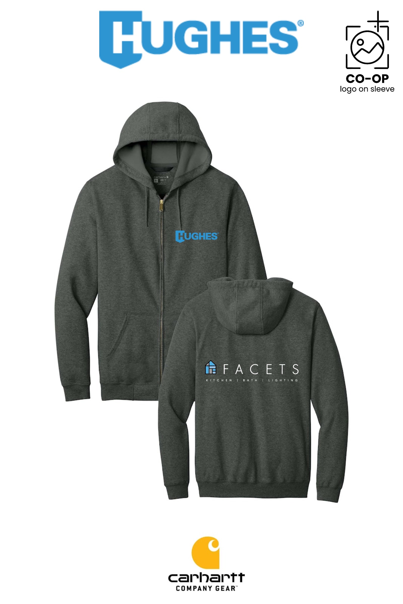 Carhartt® Midweight Hooded Zip-Front Sweatshirt - HUGHES SUPPLY - HUNTERSVILLE