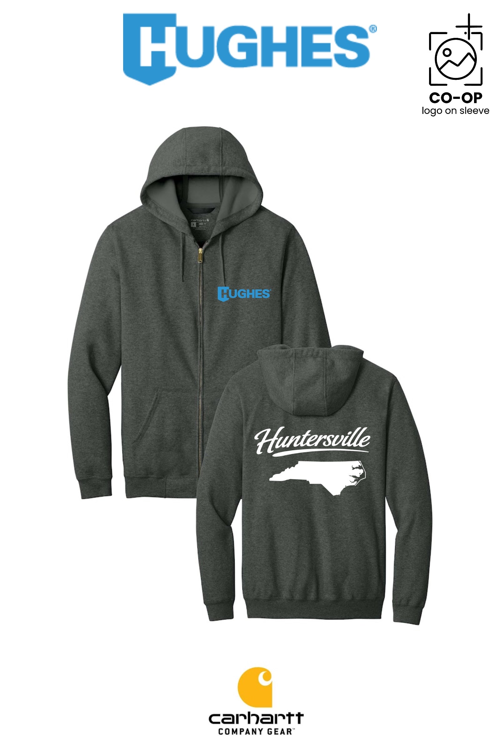 Carhartt® Midweight Hooded Zip-Front Sweatshirt - HUGHES SUPPLY - HUNTERSVILLE