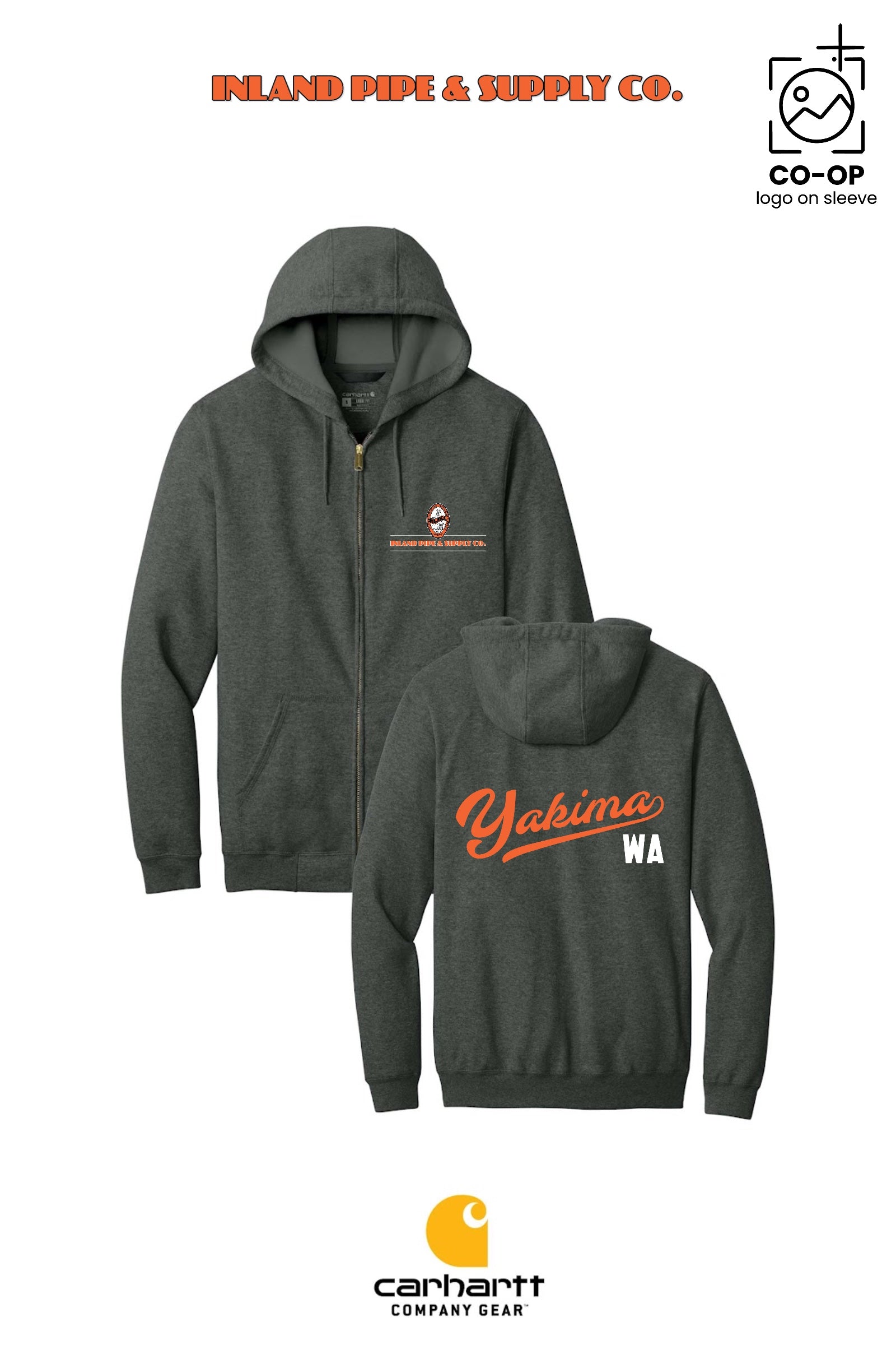 Carhartt® Midweight Hooded Zip-Front Sweatshirt - INLAND PIPE AND SUPPLY - YAKIMA