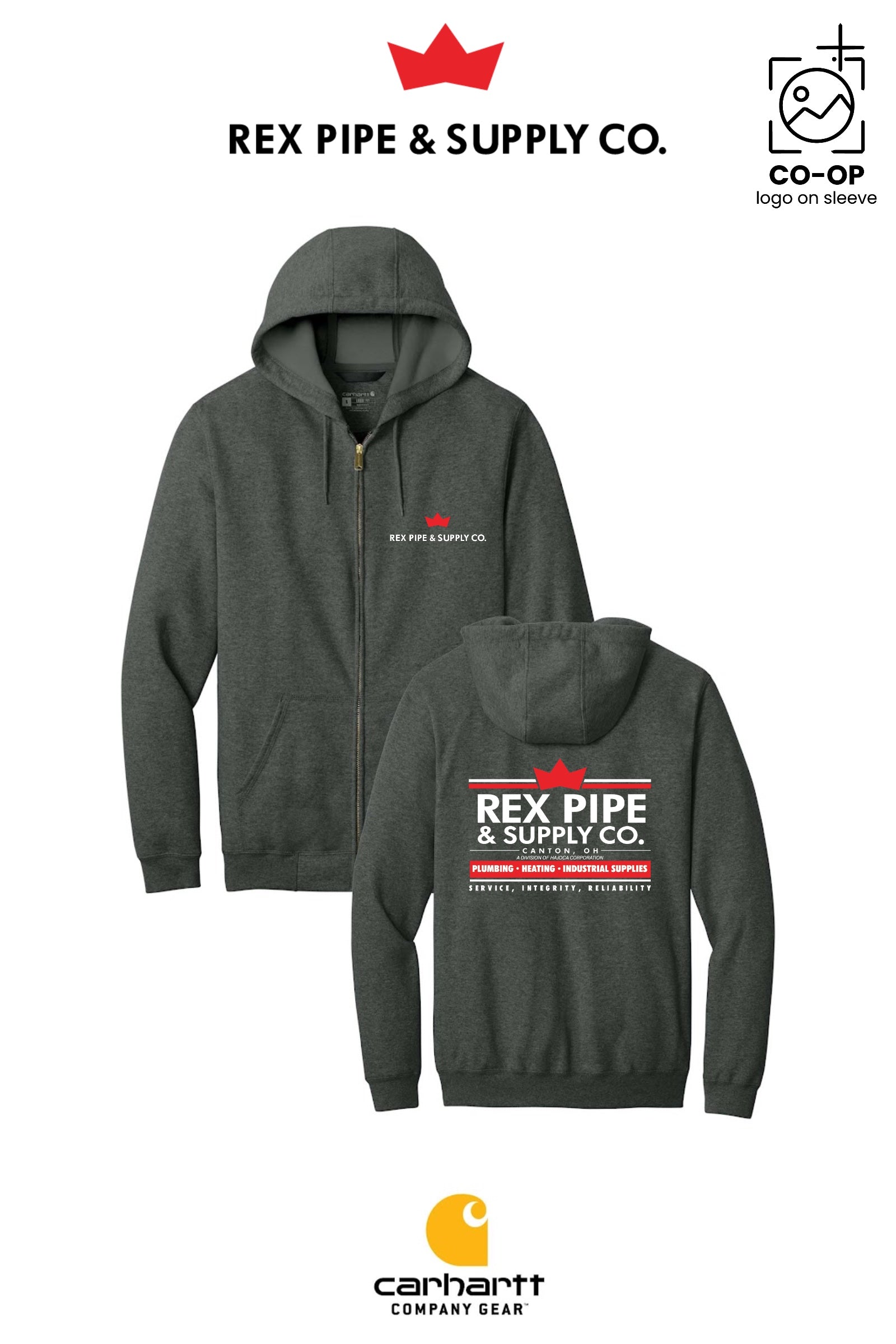 Carhartt® Midweight Hooded Zip-Front Sweatshirt - REX PIPE AND SUPPLY - CANTON