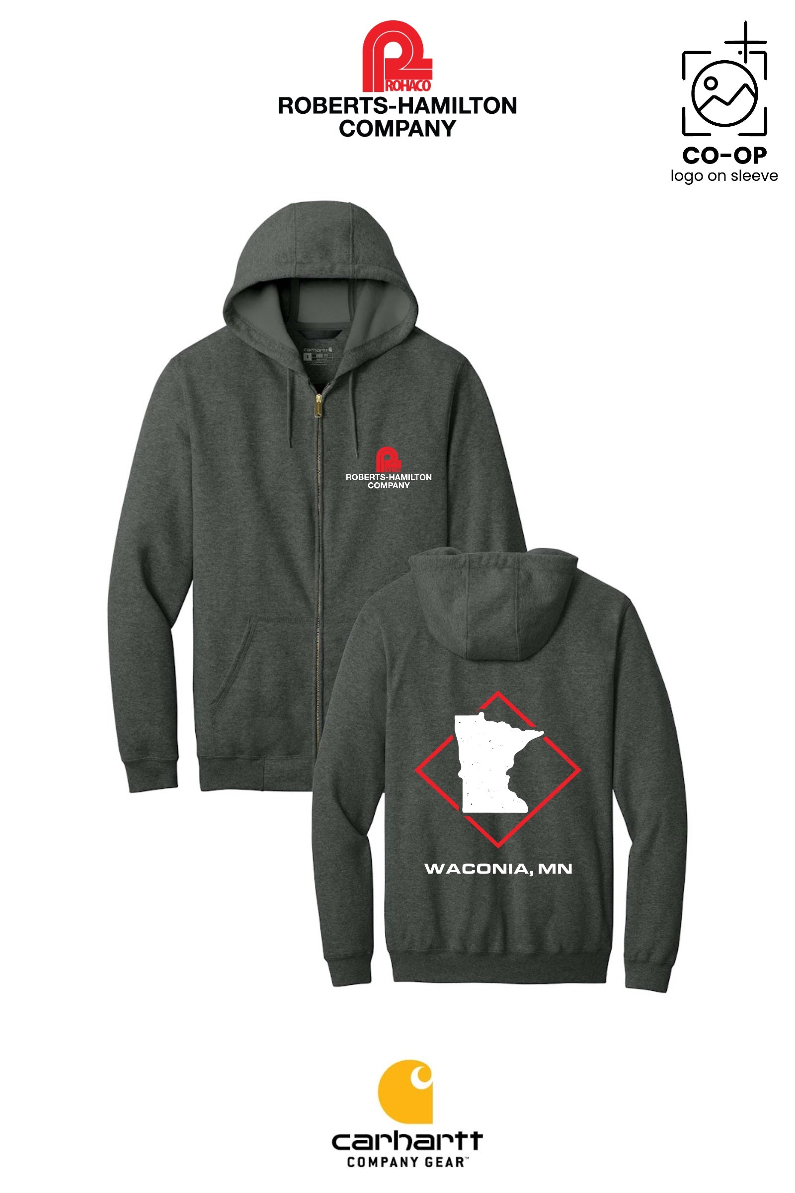 Carhartt® Midweight Hooded Zip-Front Sweatshirt - ROBERTS-HAMILTON - WACONIA