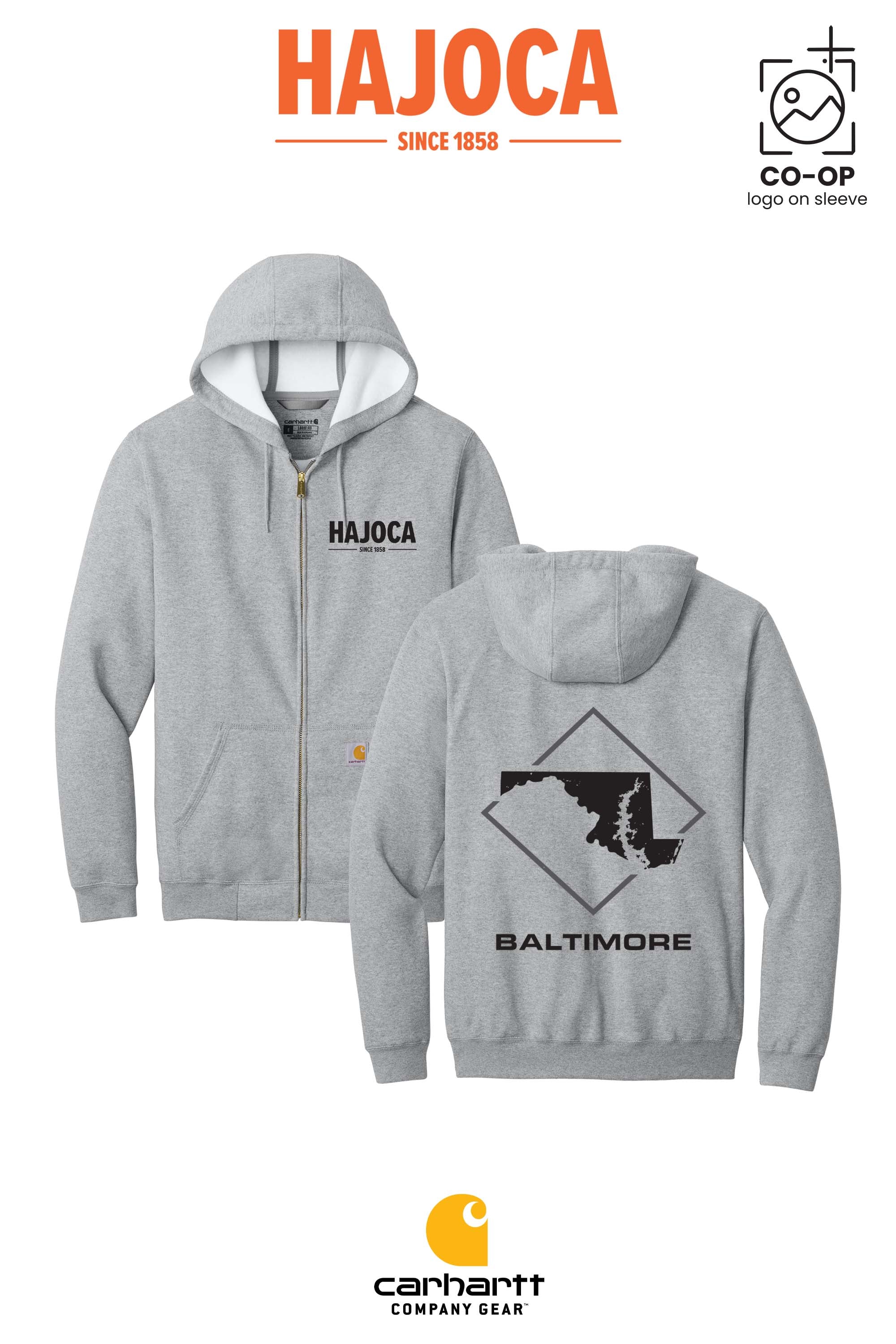 Carhartt® Midweight Hooded Zip-Front Sweatshirt - HAJOCA - BALTIMORE