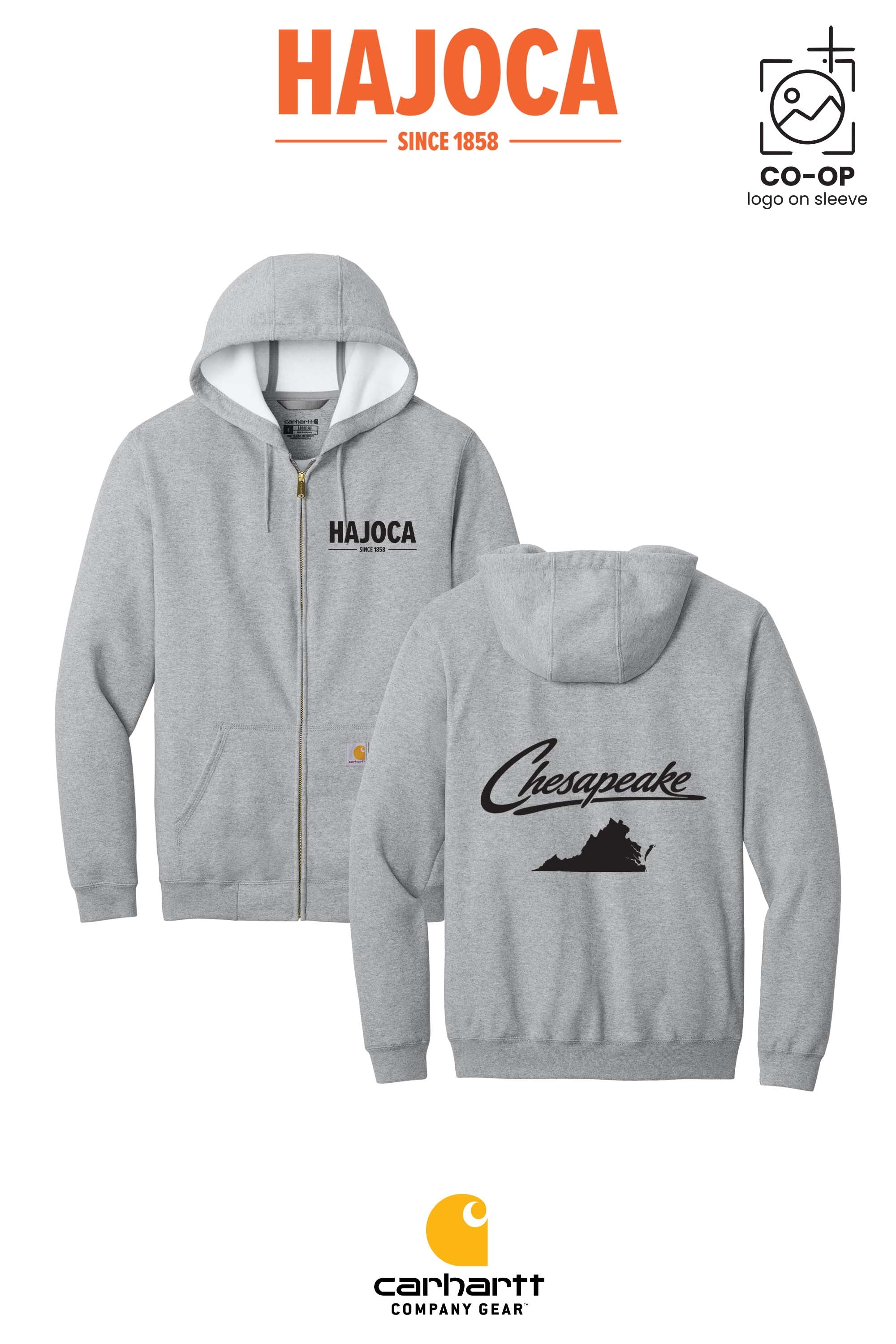 Carhartt® Midweight Hooded Zip-Front Sweatshirt - HAJOCA - CHESAPEAKE