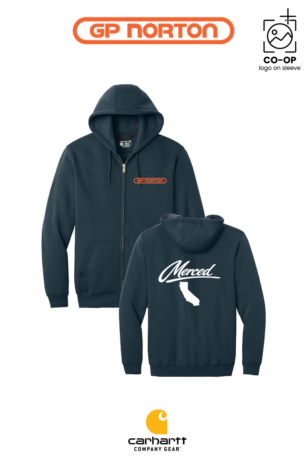 Carhartt® Midweight Hooded Zip-Front Sweatshirt - G P NORTON - MERCED