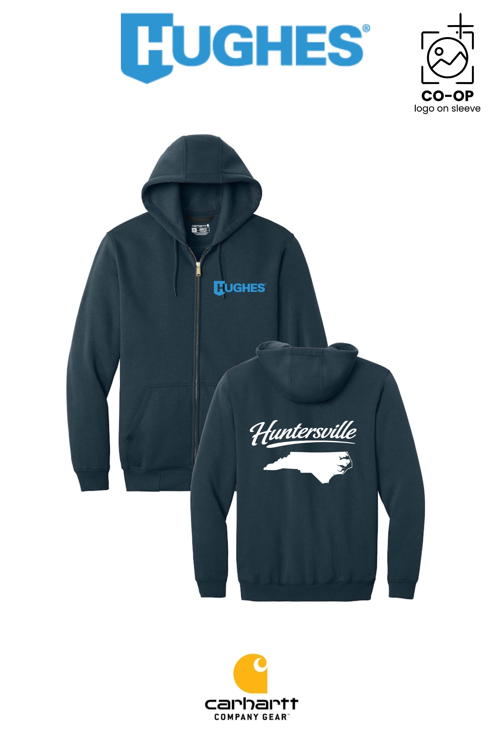 Carhartt® Midweight Hooded Zip-Front Sweatshirt - HUGHES SUPPLY - HUNTERSVILLE