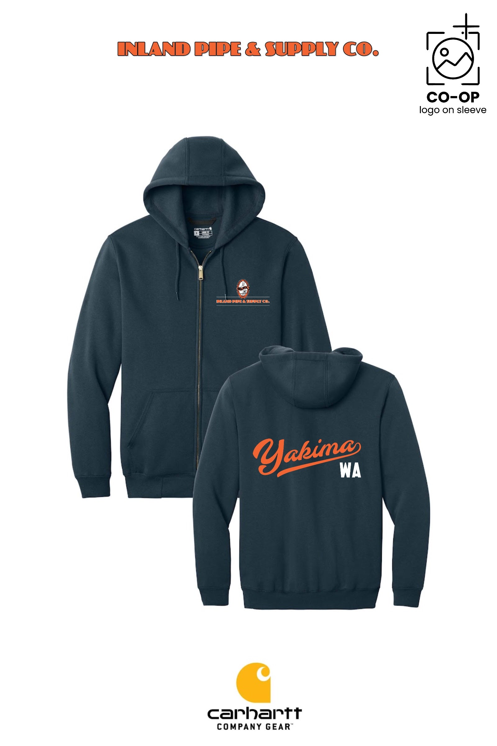 Carhartt® Midweight Hooded Zip-Front Sweatshirt - INLAND PIPE AND SUPPLY - YAKIMA