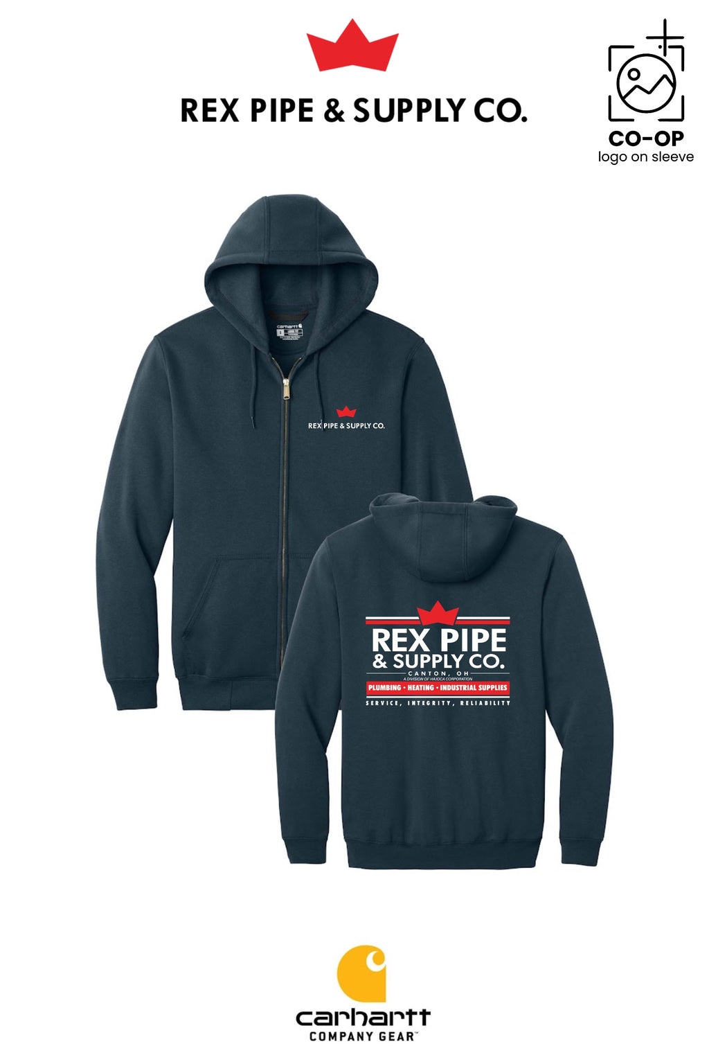 Carhartt® Midweight Hooded Zip-Front Sweatshirt - REX PIPE AND SUPPLY - CANTON