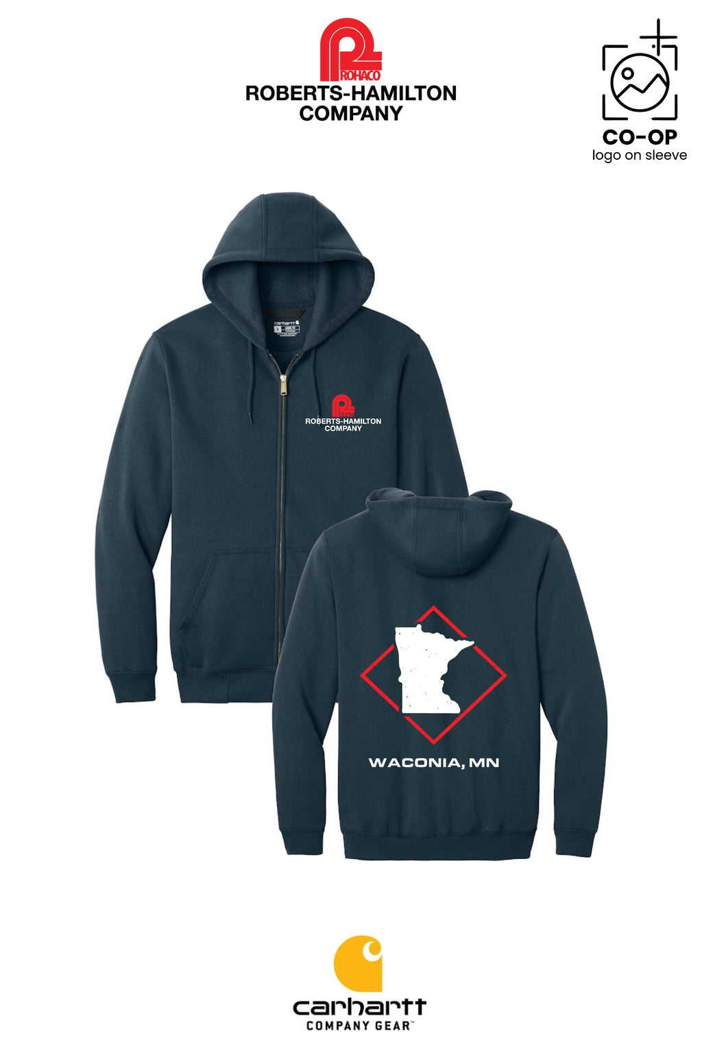 Carhartt® Midweight Hooded Zip-Front Sweatshirt - ROBERTS-HAMILTON - WACONIA