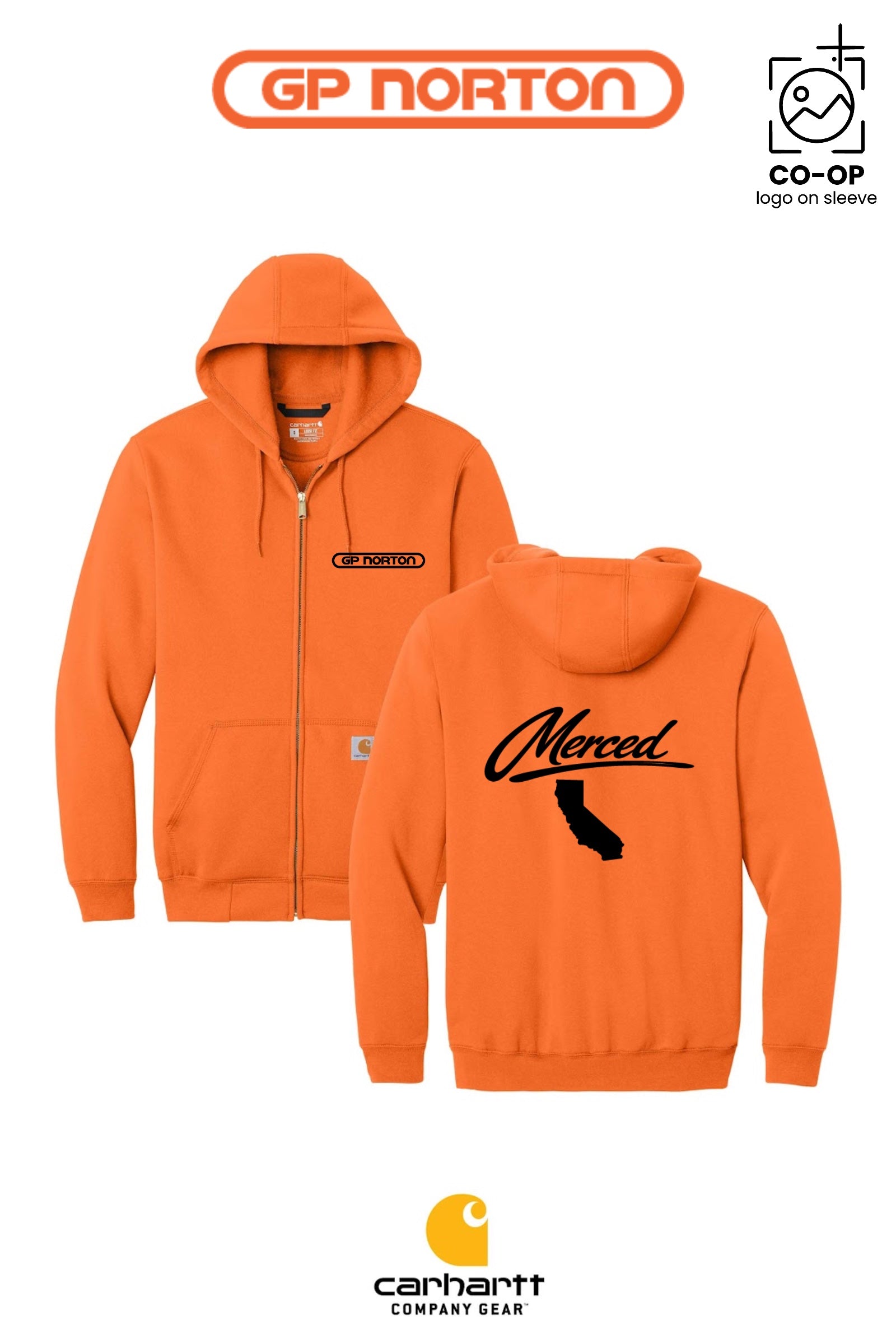 Carhartt® Midweight Hooded Zip-Front Sweatshirt - G P NORTON - MERCED