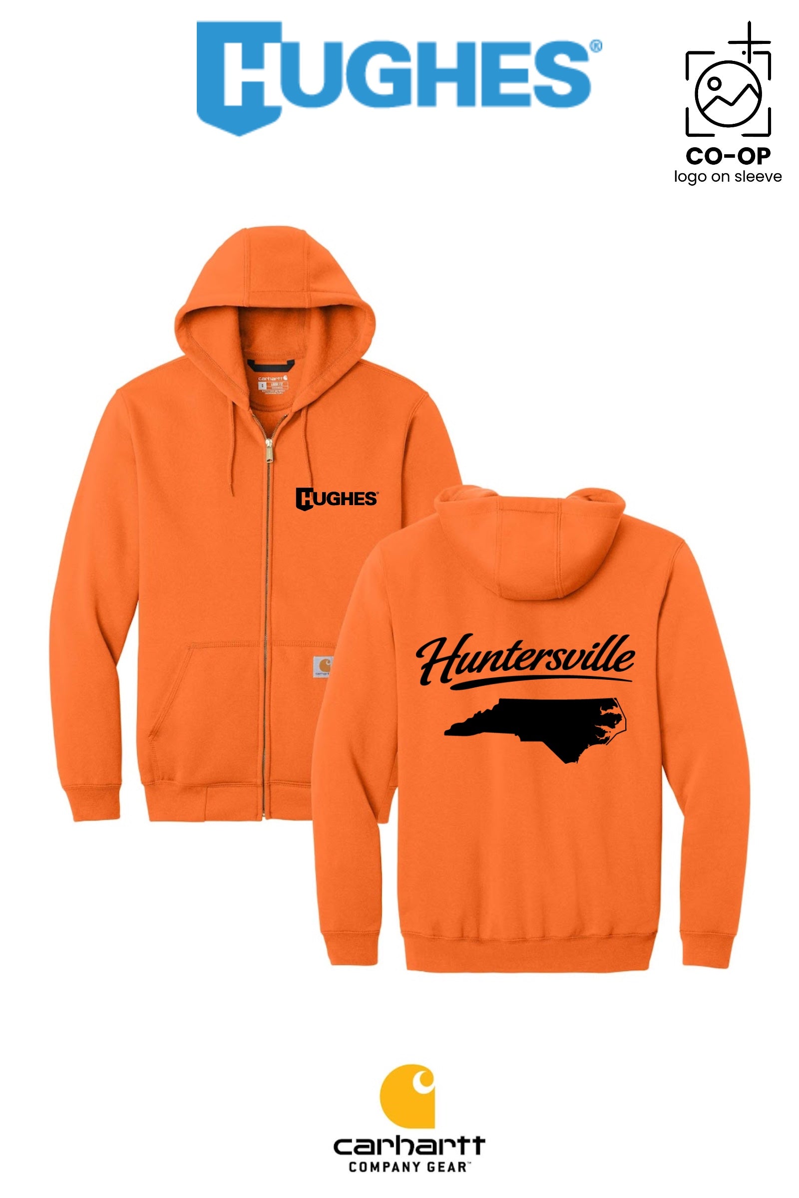 Carhartt® Midweight Hooded Zip-Front Sweatshirt - HUGHES SUPPLY - HUNTERSVILLE